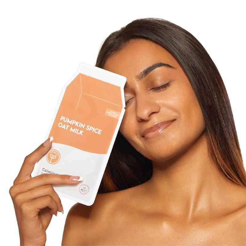 ESW Beauty Pumpkin Spice Oat Milk – Calming Plant-Based Milk Face Mask (6-Pack) – Pumpkin Extract for Dry, Sensitive Skin – Soothes, Reduces Oil & Fights Breakouts