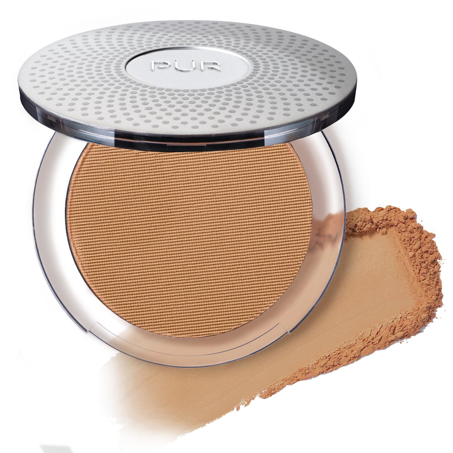 PUR Beauty 4-in-1 Pressed Mineral Makeup Powder Foundation with SPF 15 - Concealer & Finishing Compact Pressed Powder for Face - Buildable Medium to Full Coverage Foundation Powder (Tan)