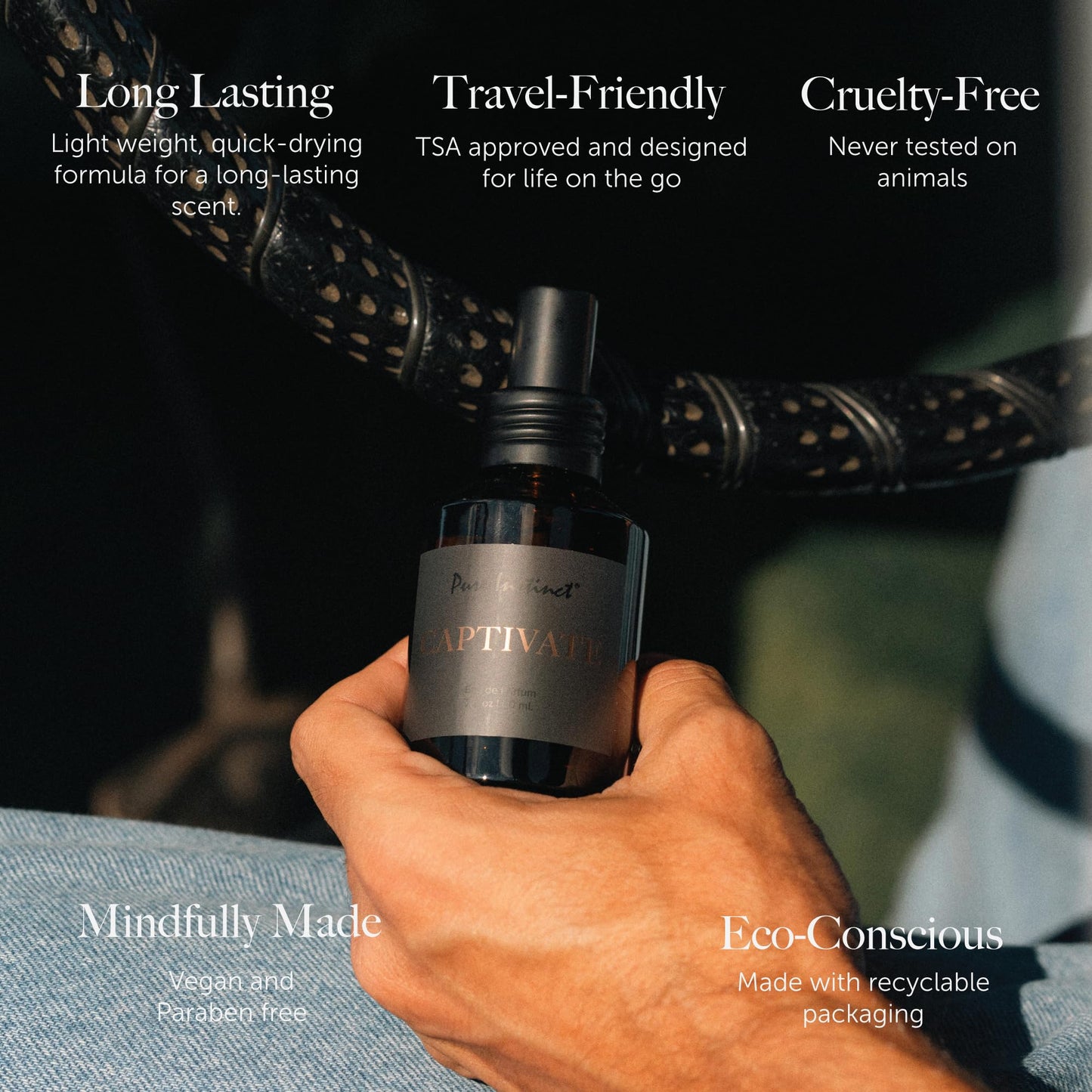 Pure Instinct CAPTIVATE The Original Pheromone Infused Essential Oil Perfume Cologne - Men's Collection - TSA Ready (Spray Bottle 2 Fl. Oz./60mL)