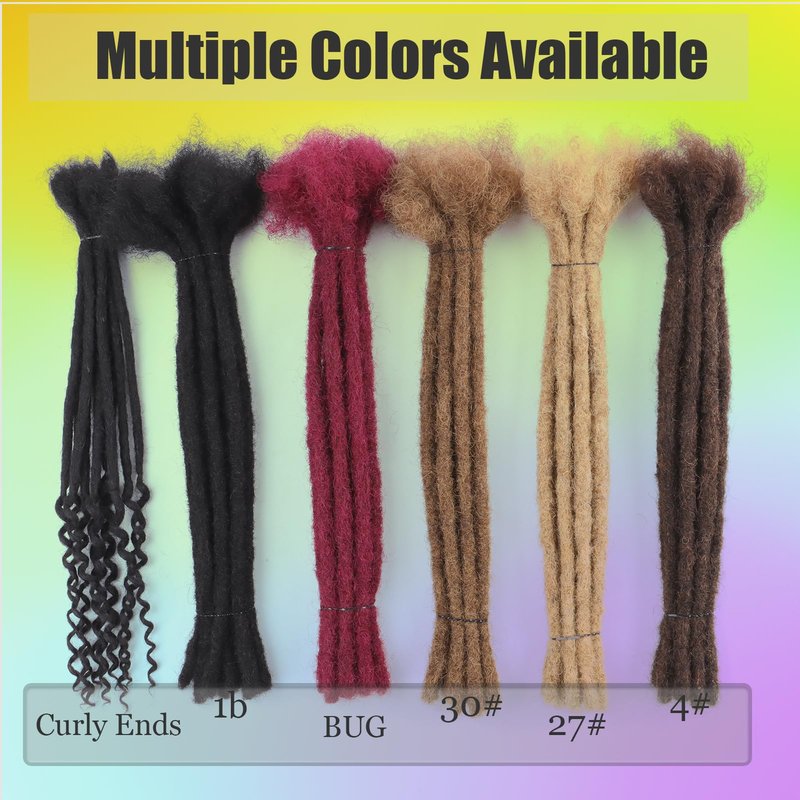 Coriario Natural Locs Extensions Human Hair 8 Inch 30 Strands 0.6cm Dreadlock Human Hair Dread Locks Extensions for Men/Women/Kids