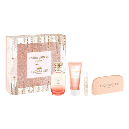 Coach Dreams Sunset 4 Piece Eau de Parfum Gift Set (Eau de Parfum Spray, Perfumed Body Lotion, Purse Spray, Pouch)