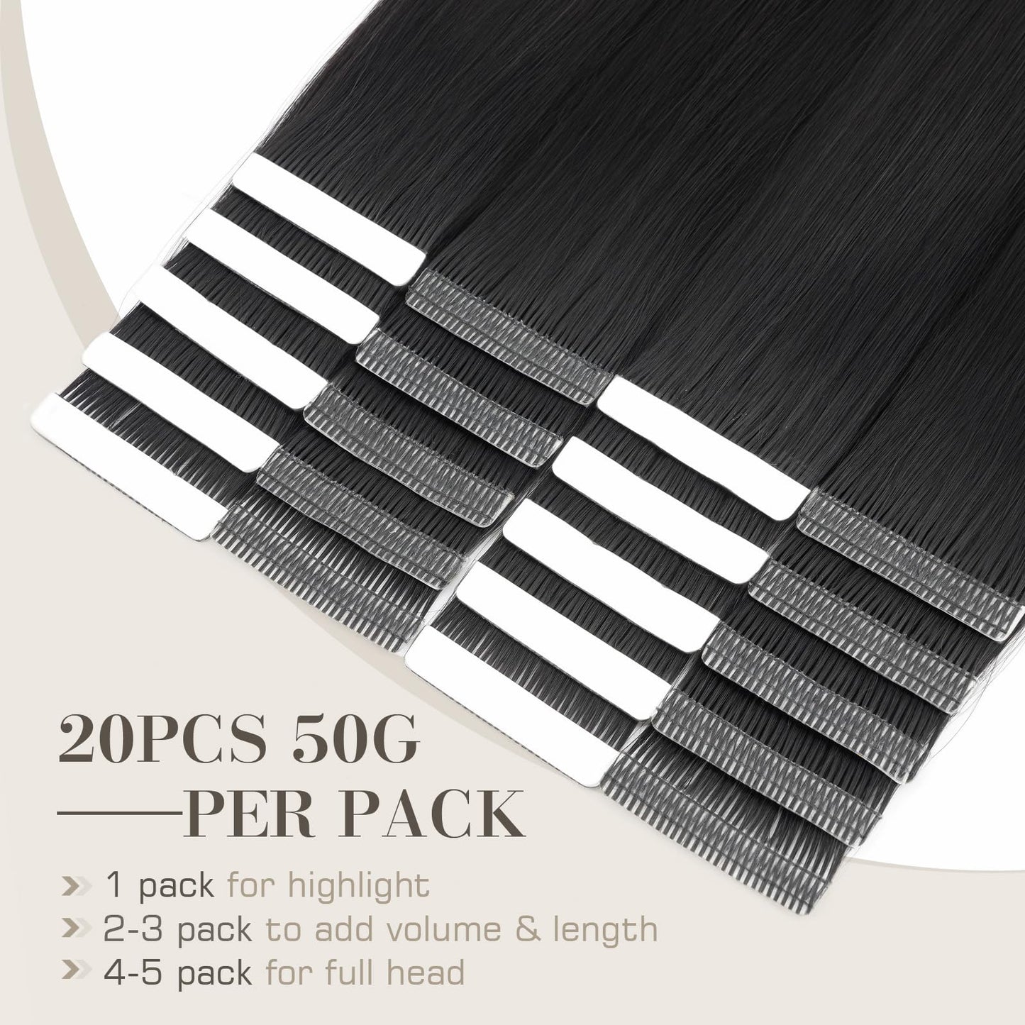 S-noilite Tape in Hair Extensions Human Hair,18 inch Upgraded Double Needle Human Hair Tape in Extensions Seamless Invisible Tape in Hair Extensions Human Hair 50g 20pcs(#1 Jet Black)