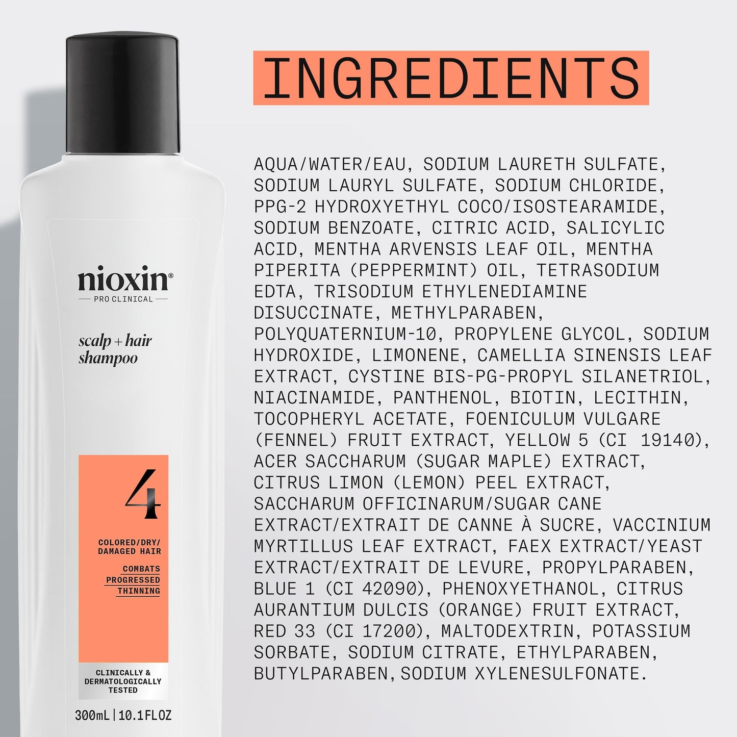 NIOXIN System 4 | Scalp Care | Thickening Shampoo | Colored Damaged Hair