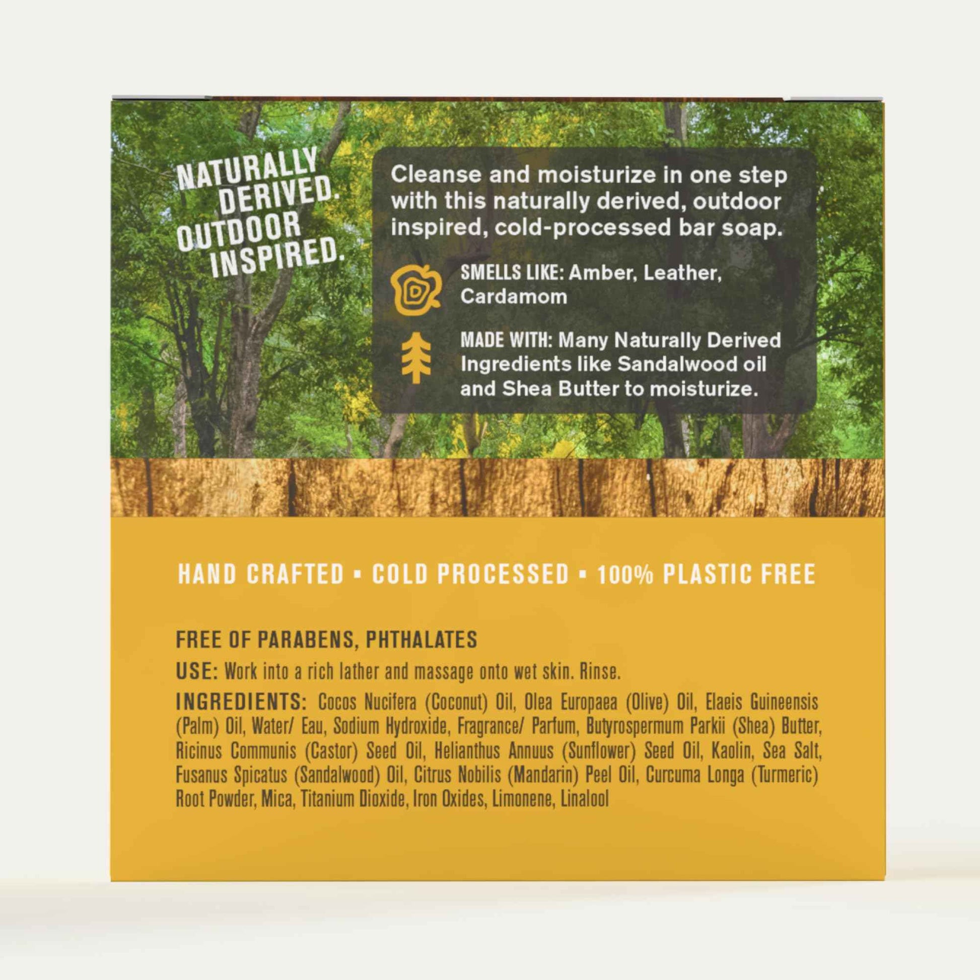 Every Man Jack Cold Processed Mens Bar Soap - Subtle Amber + Sandalwood Scent - Deeply Cleans & Hydrates w/Naturally Derived Ingredients - (3 Pack)