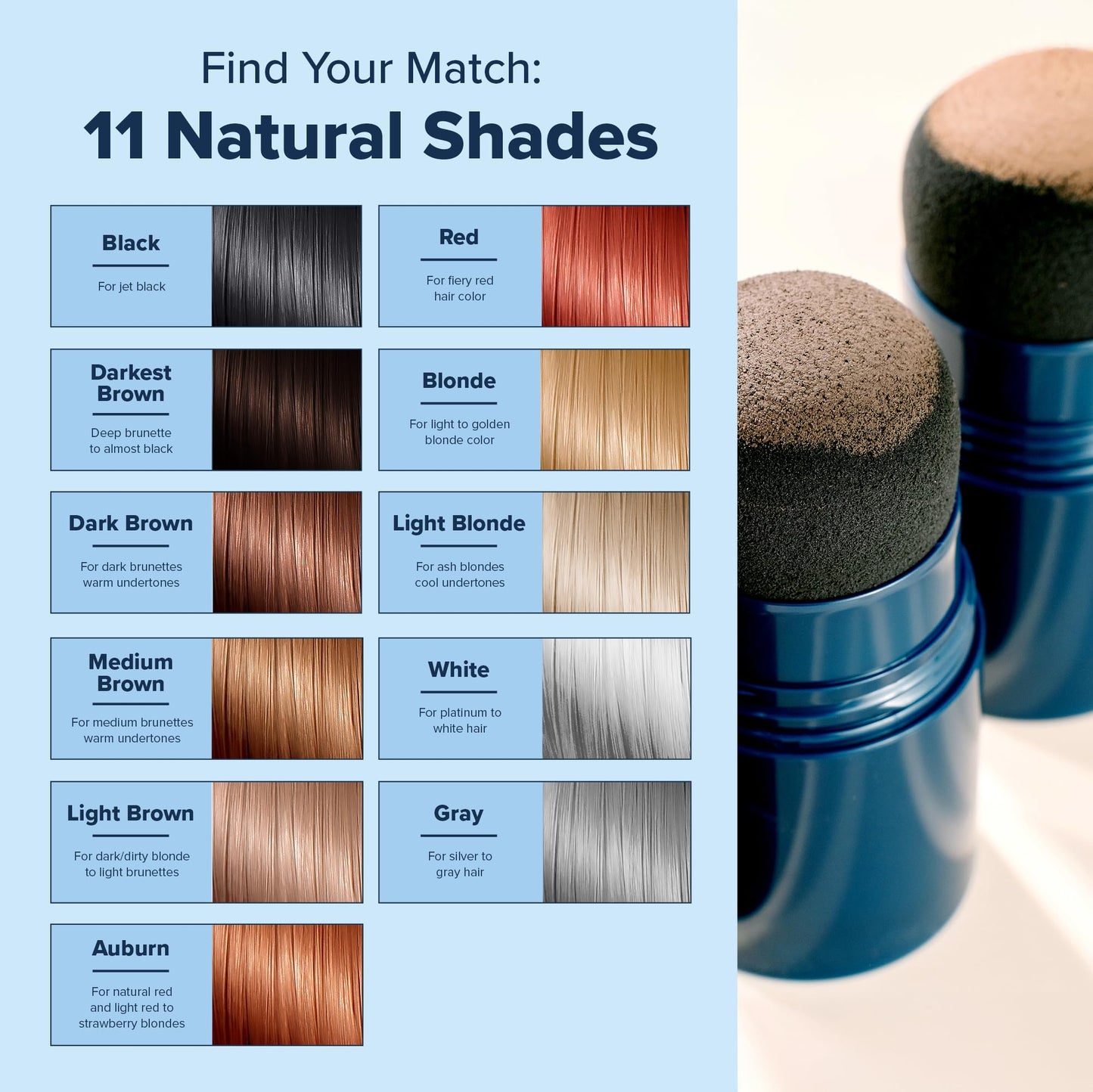 TRUHAIR Color & Conceal Waterproof Root Touch Up Hair Color for Gray Hair Coverage - Instant Root Cover Up Hair Powder for Women & Men - Bald Spot Concealing, Hairline Filling