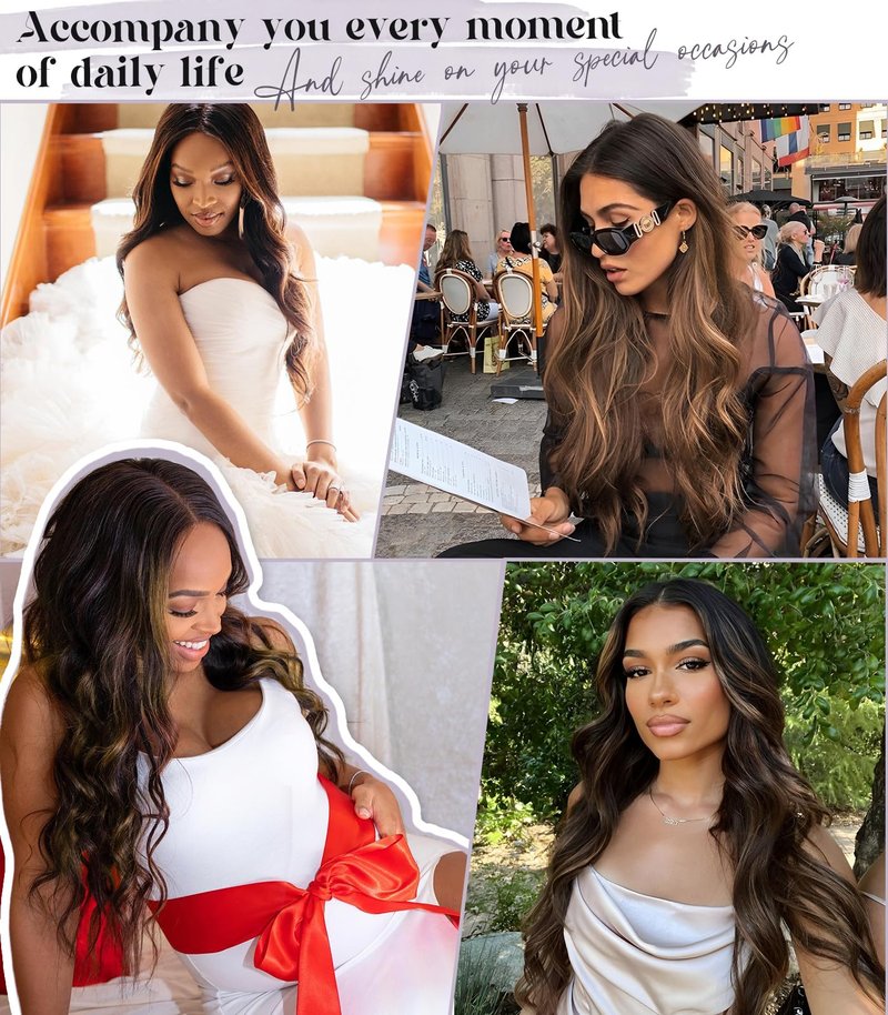 SISICLOUD Black Synthetic Lace Front Wig 13×4 HD Lace Glueless Wigs for Woman Pre Plucked Hairline Long Wave Free Part Wig with Baby Hairs 26 Inches Beginner Friendly