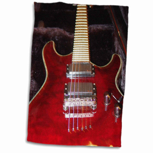3D Rose Up- Close Red Guitar TWL_35380_1 Towel, 15" x 22"
