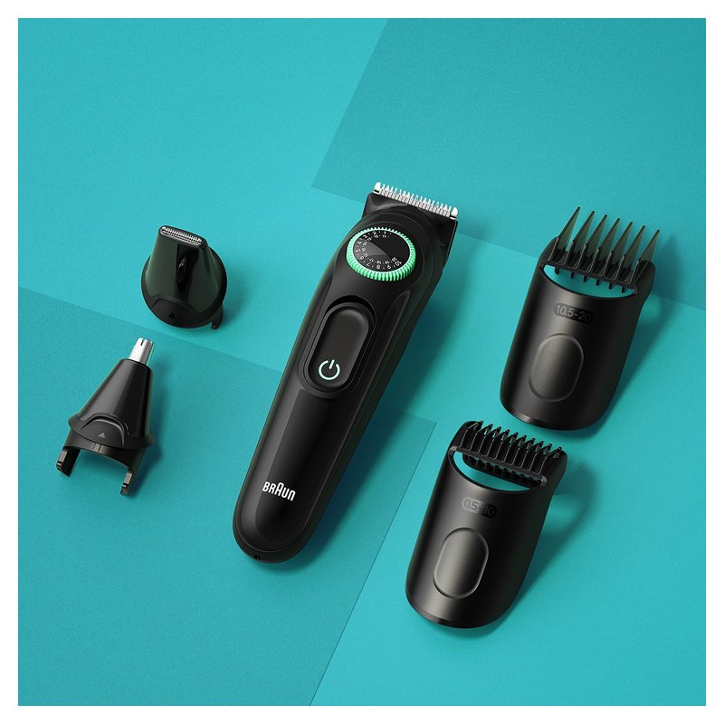 Braun All-In-One Style Kit Series 3 3450, 5-in-1 Trimmer for Men with Beard Trimmer, Ear & Nose Trimmer, Hair Clippers & More, Ultra-Sharp Blade, 40 Length Settings and Washable
