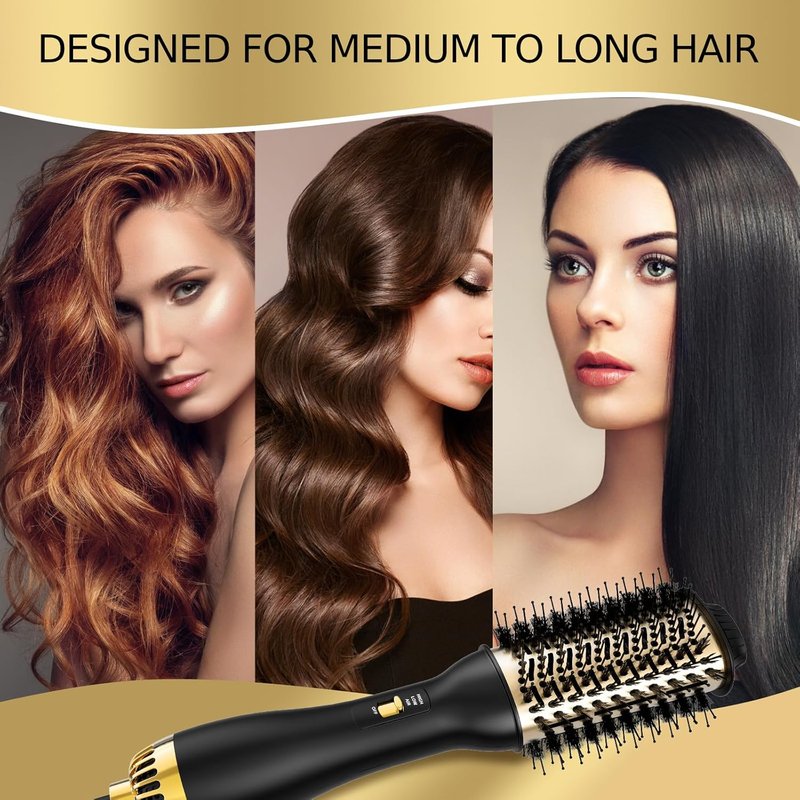 4-in-1 Hot Air Brush - Salon-Grade Styling Tool for All Hair Types | Oval Barrel Design