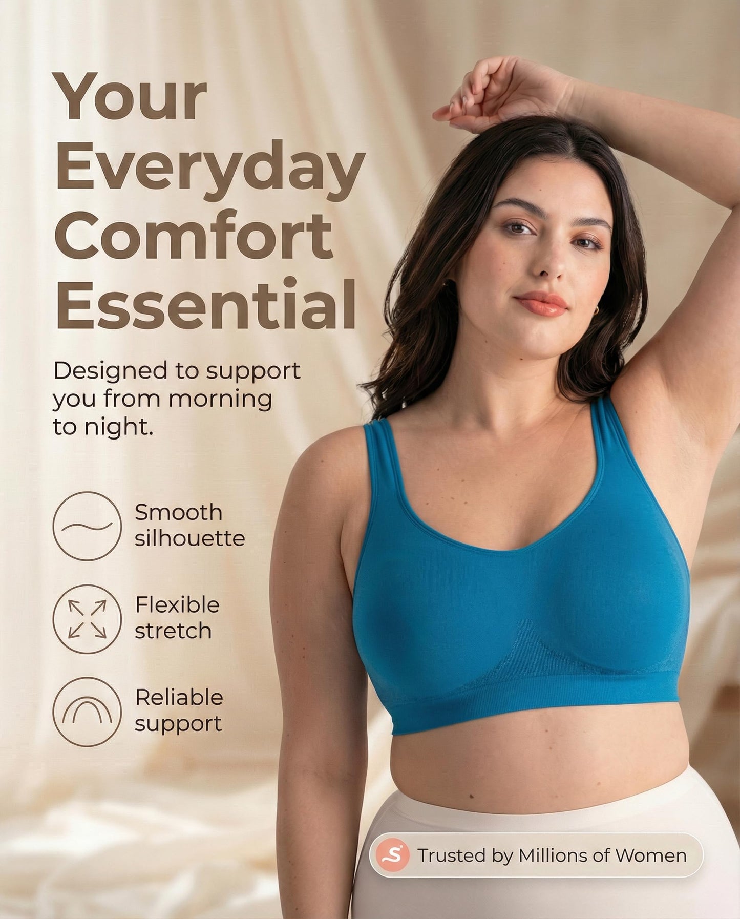 SHAPERMINT Wireless Bras for Women No Underwire – Small to Plus Size Bralettes with Support and Natural Lift