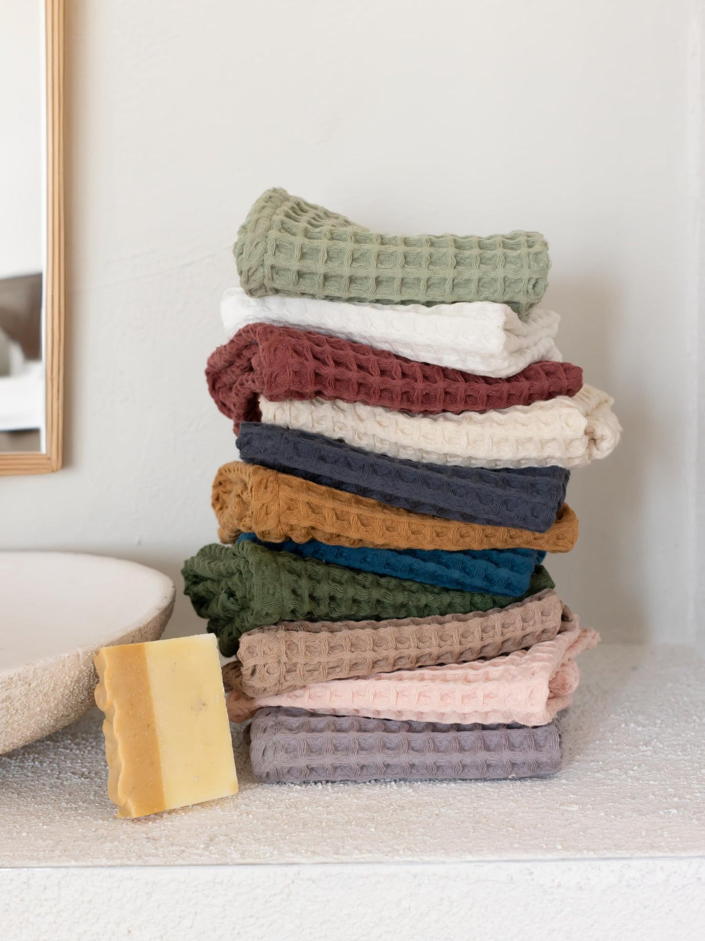 Viva Maison Premium 100% Turkish Cotton Wash Cloths & Face Towels Pack of 8, Luxury Turkish Waffle Washcloth Ideal for Bath, Makeup, Kitchen (Gray, Set of 8 Washcloths)