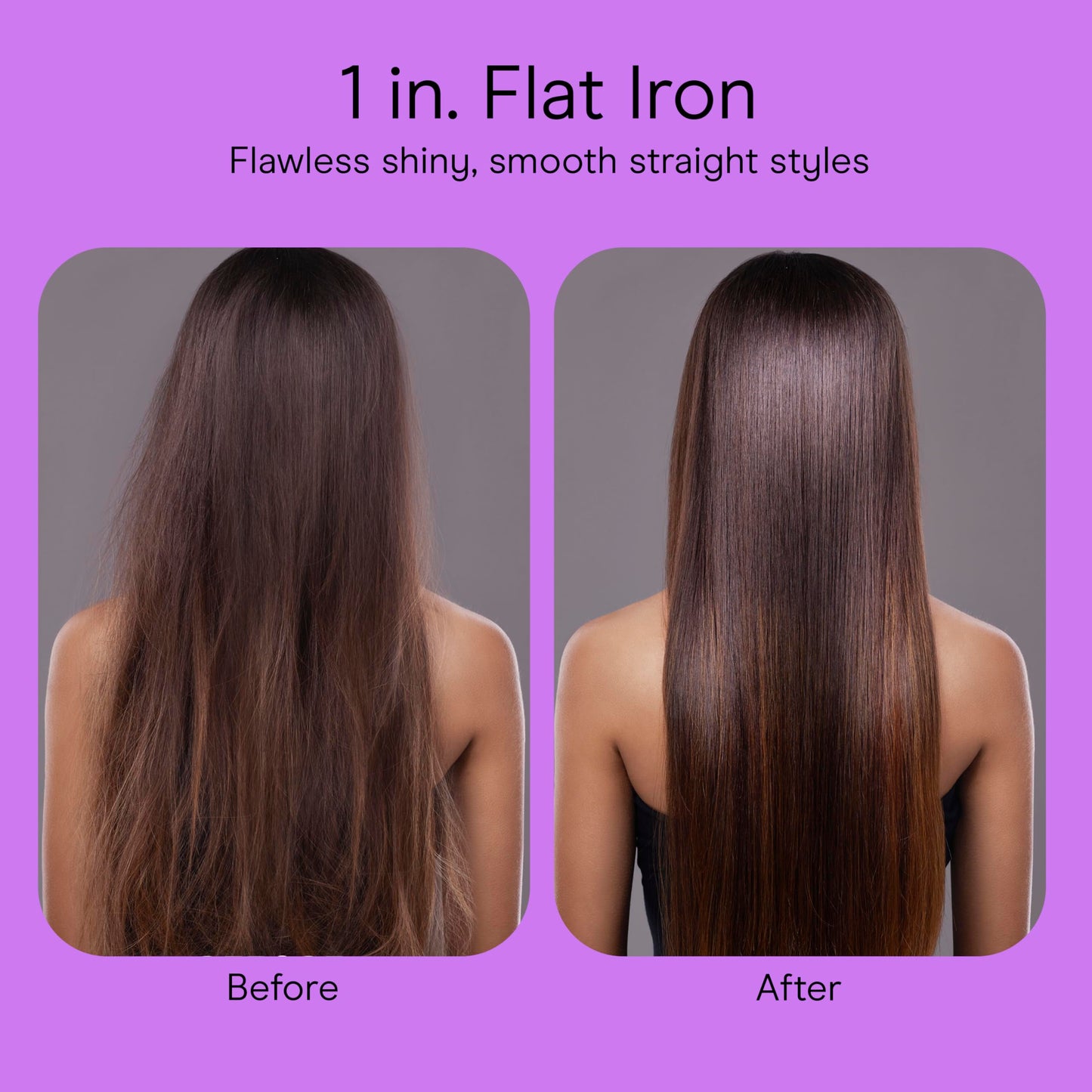 Infiniti PRO CONAIR Tourmaline Ceramic 1-Inch Flat Iron Digital Hair Straightener, 1-Inch Flat Iron to Straighten or Curl, 5 Heat Settings, for All Hair Types and Textures, Dark Gray