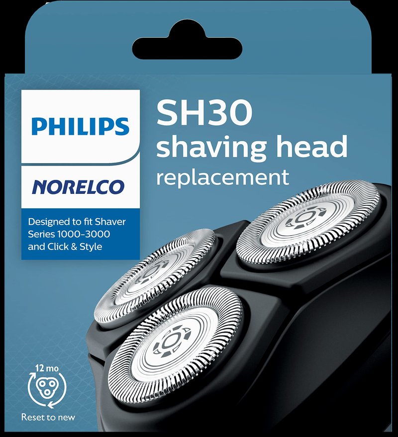 Philips Norelco SH30/52 Shaving Heads,Compatible with Philips Shavers Series 1000,3000 and 5000,Powerful Performance,Self-Sharpening,3 Pieces,Model SH30/52,(Pack of 3)