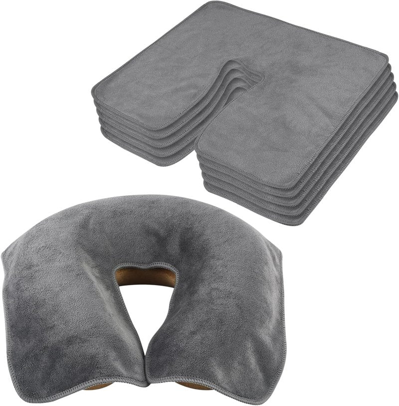 Microfiber Face Cradle Covers - Large, Soft & Reusable Non-Stick Massage Headrest Cover | Fits All Massage Tables & Chairs