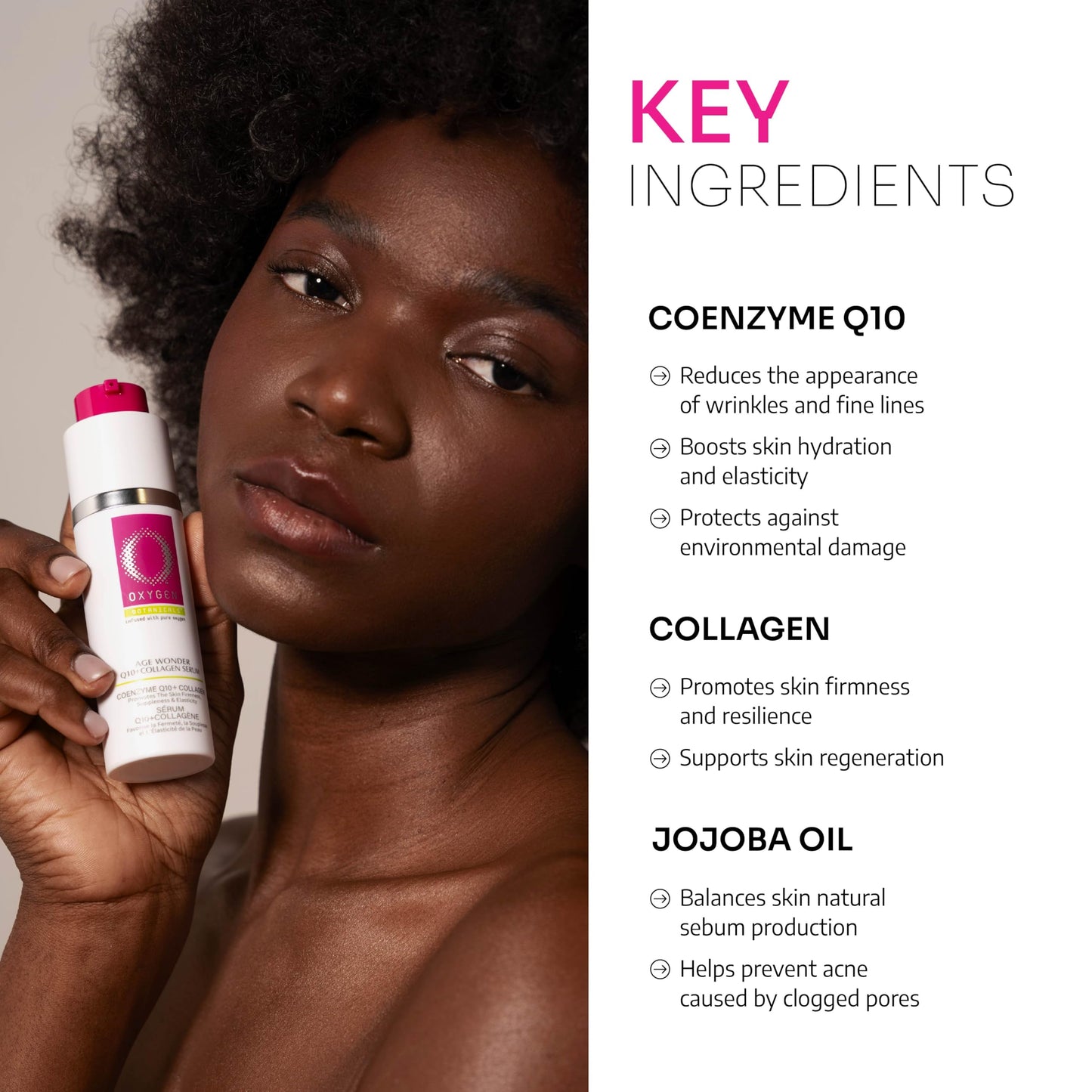 Oxygen Botanicals Age Wonder Q10+Collagen Serum-cell renewal, visible rejuvenation, anti-wrinkle, elasticity improvement-30ml (Collagen Serum)