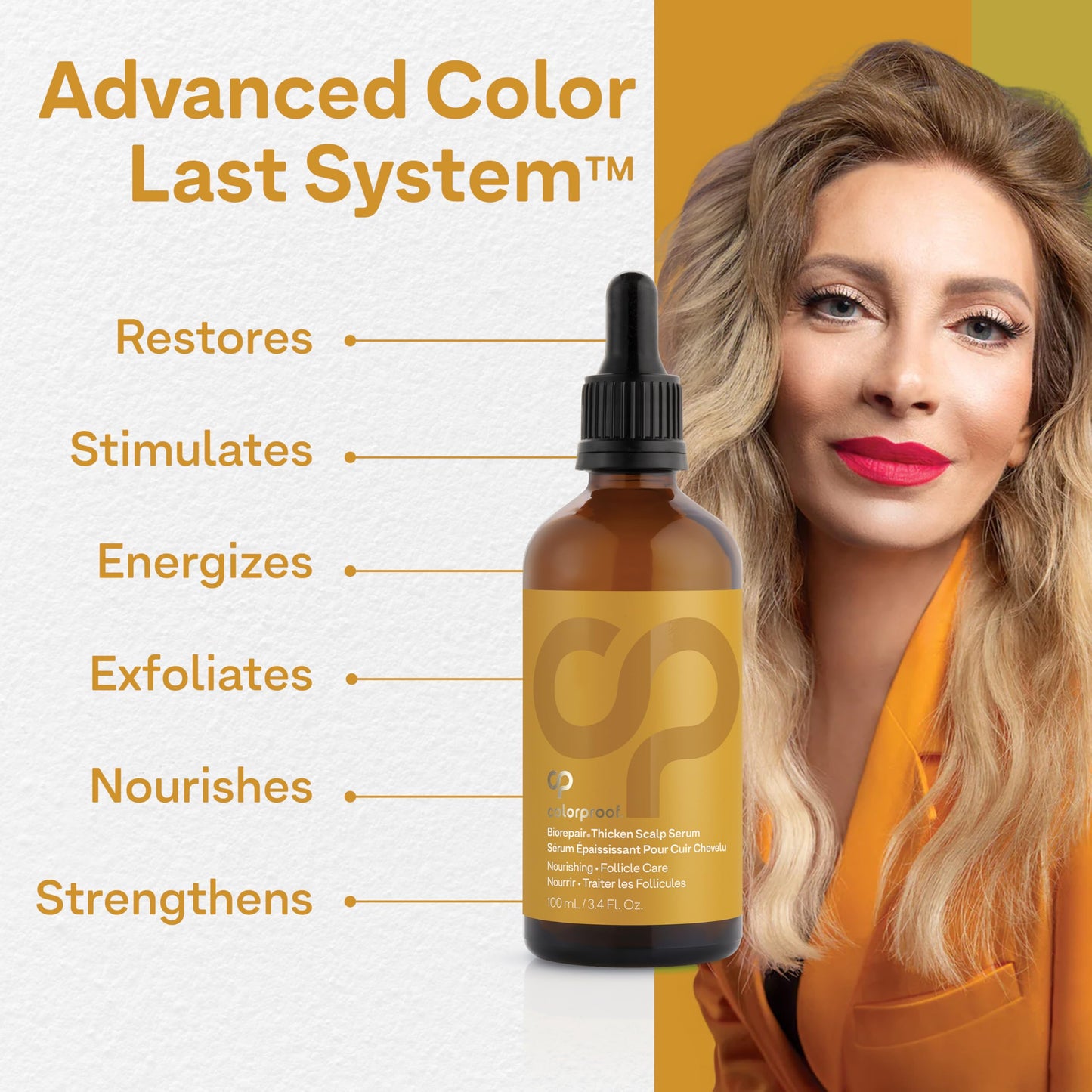 Colorproof Biorepair Thicken Scalp and Follicle Care Serum 3.4 Fl. Oz. w/Fresh Lime, Eucalyptus, Mint Leaf & Rosemary Scent, Color-Protection and Fuller-Looking Hair