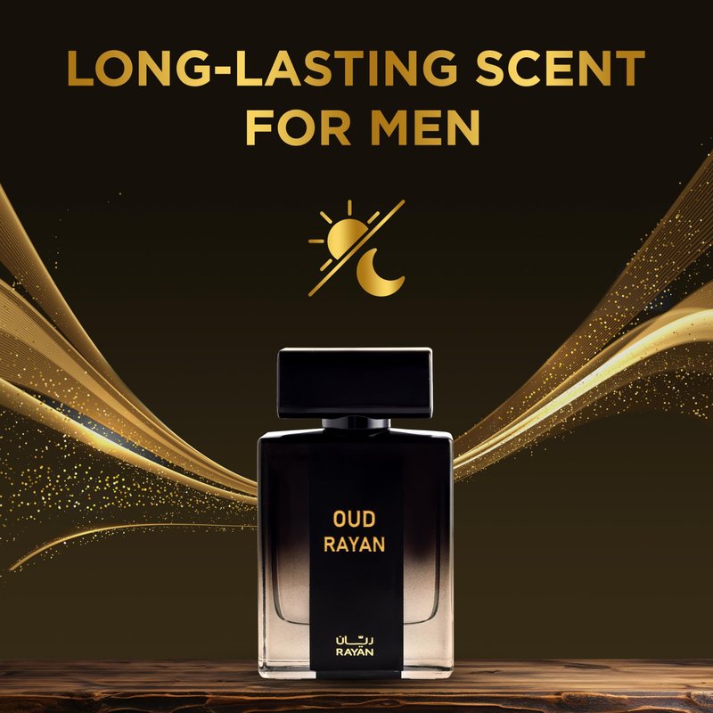 RAYAN Modern Oud Perfume for Men - Arabian Eau De Parfum, 100mL (3.34 Fl oz) Perfumes Arabes Para Hombres, Long Lasting Perfume with Oud, Sandalwood, Cardamom, Amber - An Ideal Gift for All Occasions