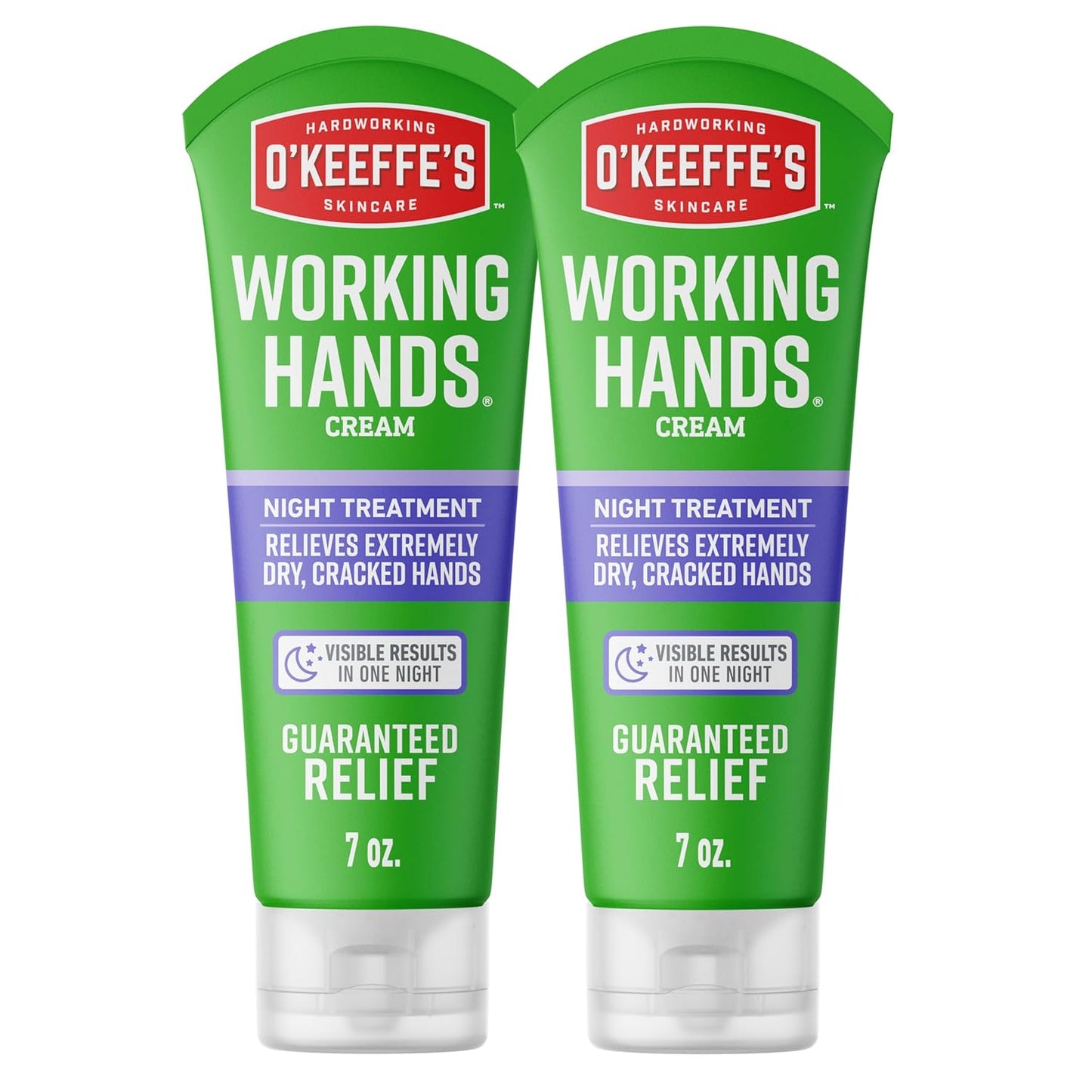 O'Keeffe's Working Hands Night Treatment Cream - Repair Dry, Cracked Skin | 7 oz Tube (2 Pack)