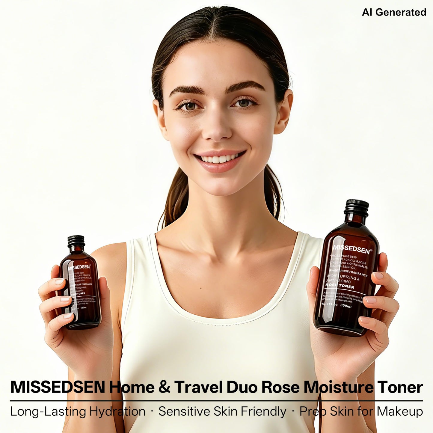 MISSEDSEN Rose Water Face Toner, Moisturizing & Anti-Aging for All Skin Types (13.5Fl oz)