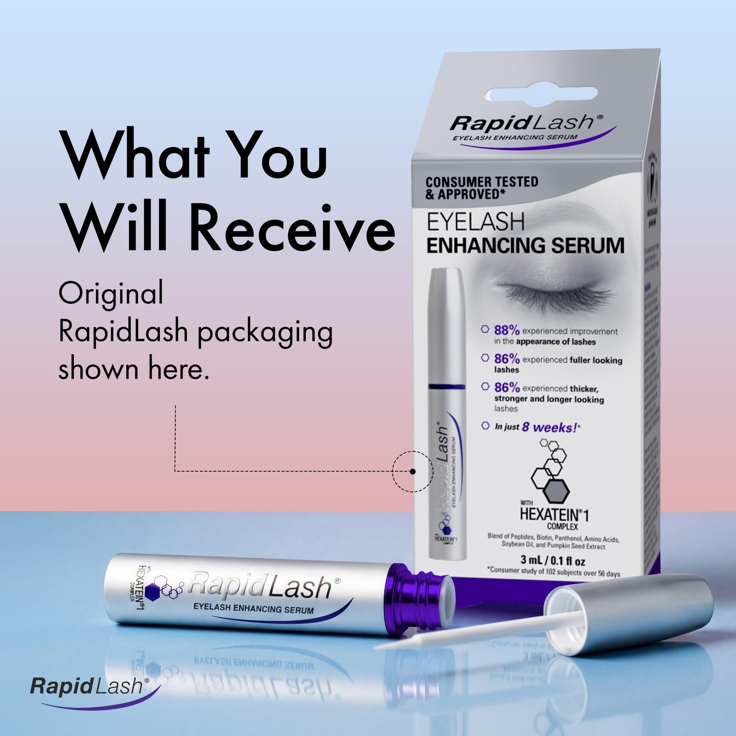 RapidLash Eyelash Enhancing Serum - 2 Month Supply, 3mL