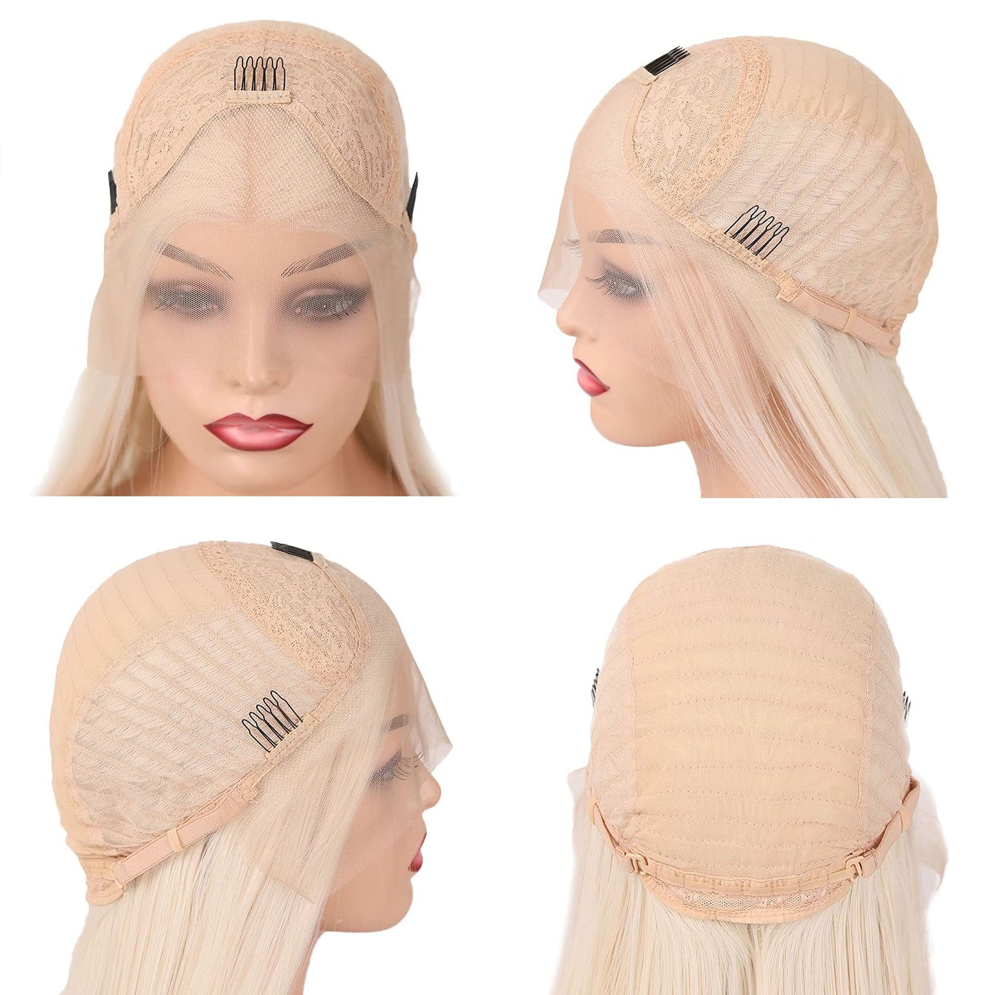 COCOFANS Silver Wigs for Women Free Part Long Natural Wave Lace Font Wigs Slightly Wave Wig Heat Resistant Synthetic Lace Wig Light Grey Daily Wear Wigs