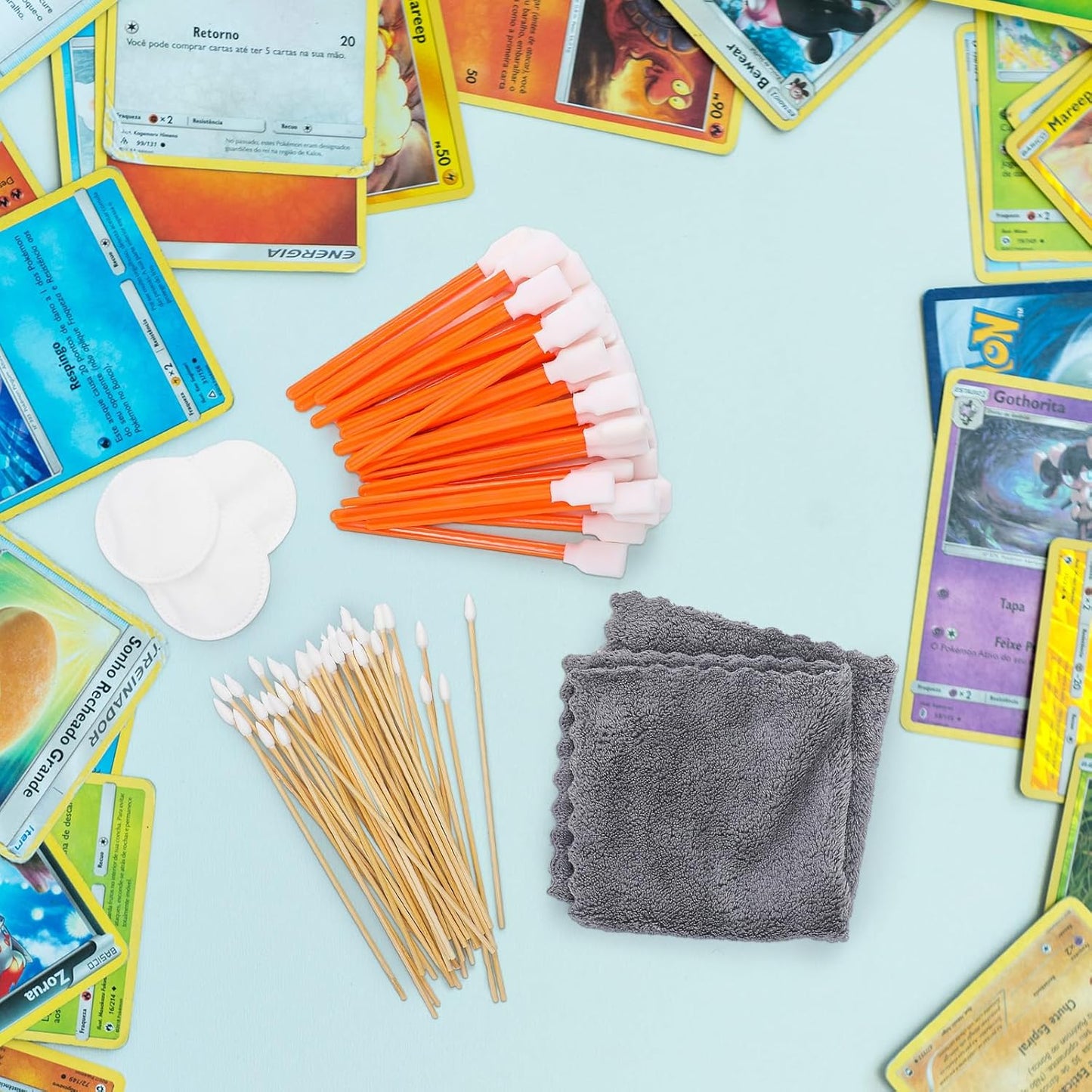 Trading Card Care Cleaning Kit - 603 Pcs TCG Grading & Scratch Repair Tools | Essential Accessories