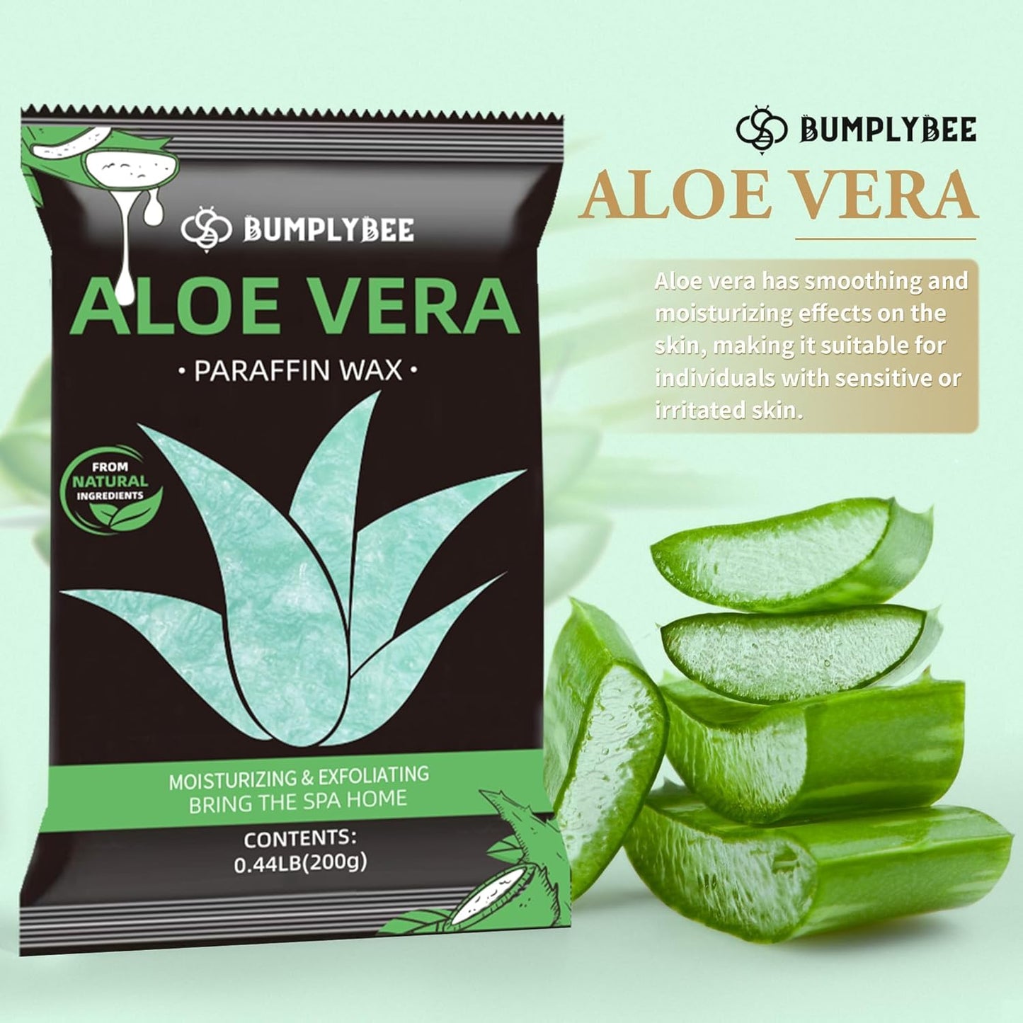 Aloe Vera Paraffin Wax Refills - 10 Pack for Hand & Foot Wax Bath | Deep Hydration & Moisturizing Benefits