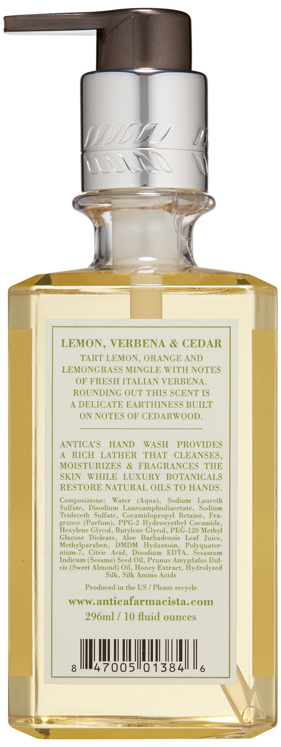 Antica Farmacista Hand & Body Wash - Luxury Nourishing & Hydrating Hand Cleansing Wash - Bath & Body Gift - Lemon, Verbena & Cedar, 10 fl oz
