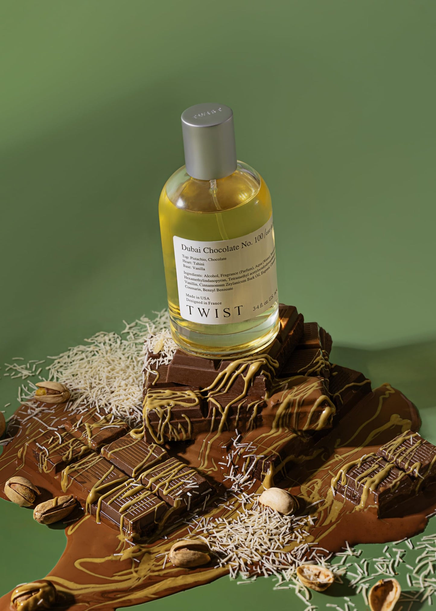 Twist Dubai Chocolate No. 100 - Eau De Parfum Inspired by Fix Dubai Chocolate, Long-Lasting Perfume For Women, Paraben Free, Vegan, Clean Ingredients, Fragrance - Spray 100 ml | 3.4 fl. oz.