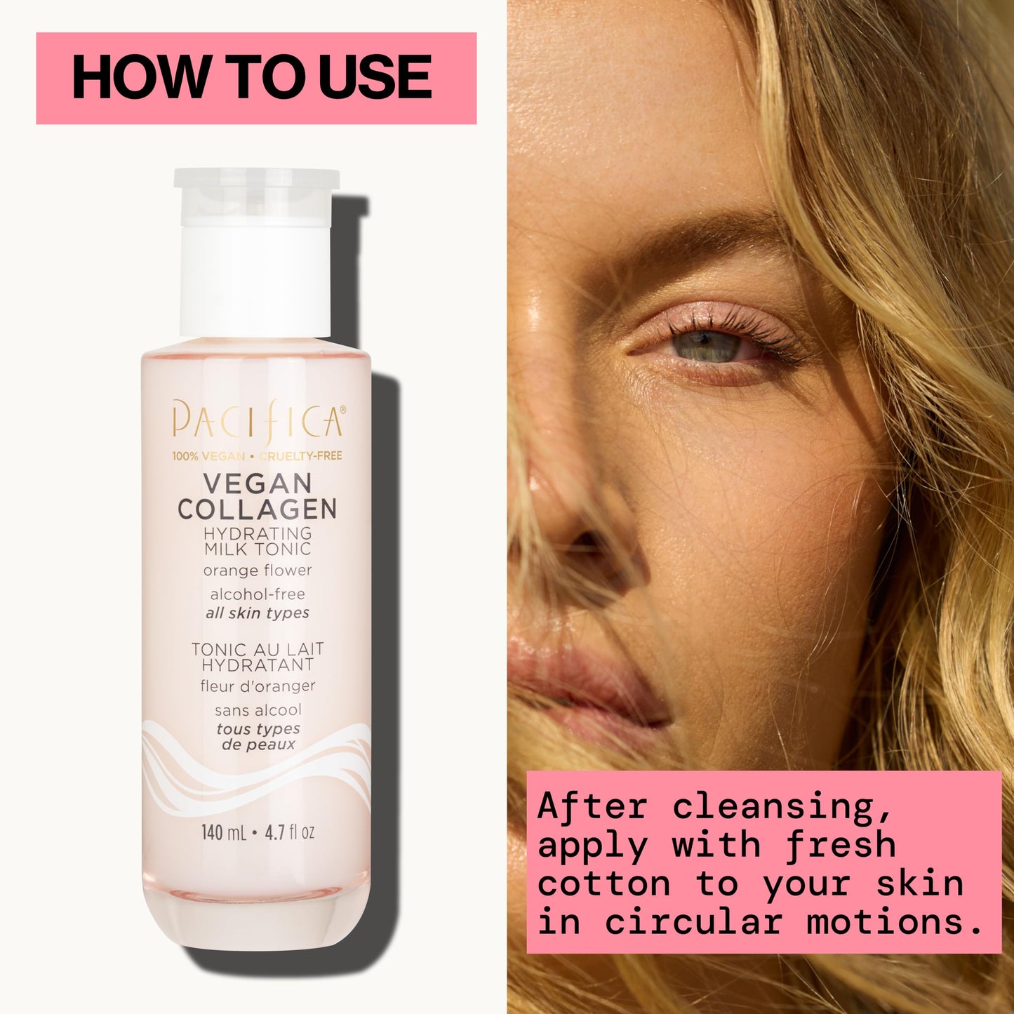 Pacifica Vegan Collagen Hydrating Milk Tonic – Alcohol-Free Milky Toner & Essence Moisturizing Vegan Collagen Face Tonic w/Hyaluronic Acid, Chamomile Jasmine All Skin Types Vegan Dermatologist Tested