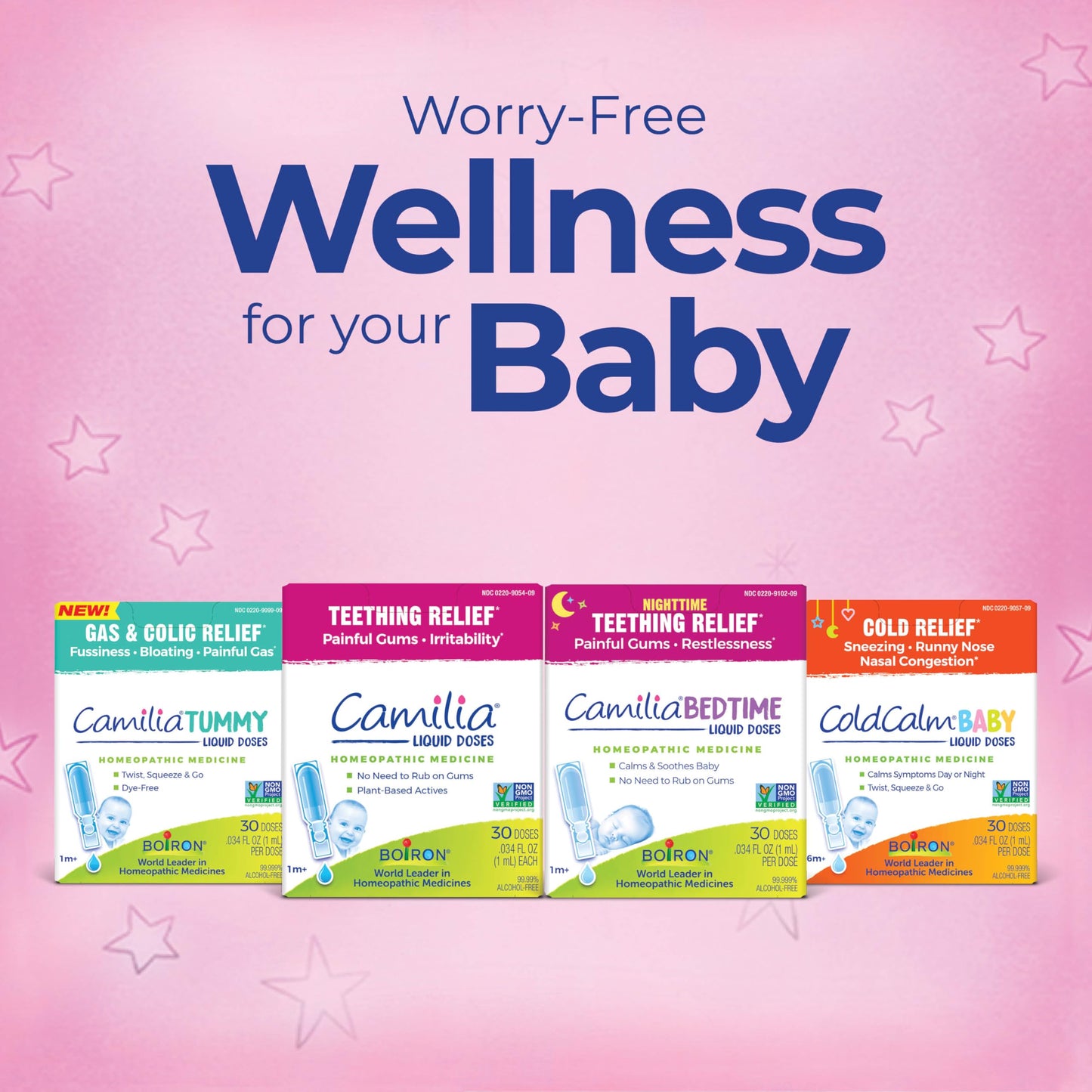 Boiron Camilia Tummy for Colic, Painful Gas, Bloating, & Fussiness- Sterile and Non-Drowsy Liquid Doses - 60 Count