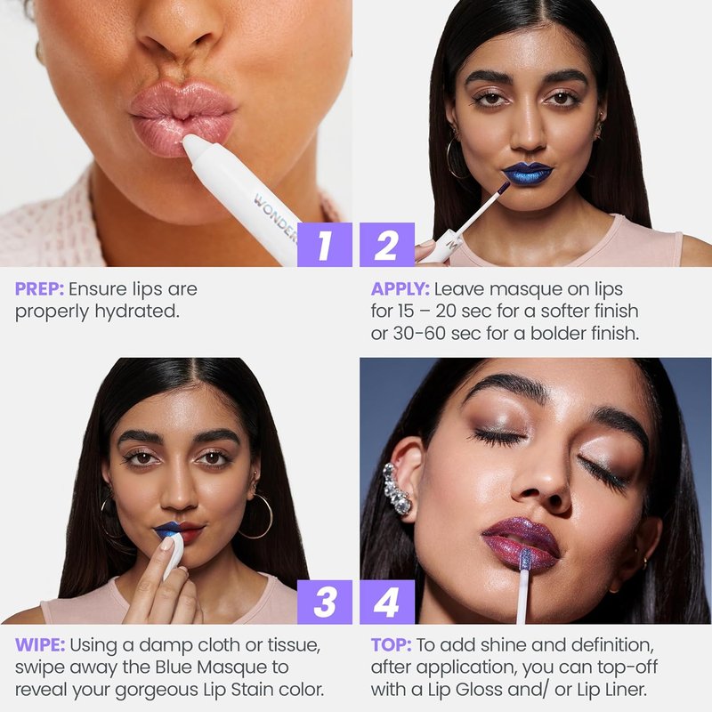 Wonderblading Lip Stain Peel Off Masque - Charming with 360 Contour Lipliner | Saddle Color