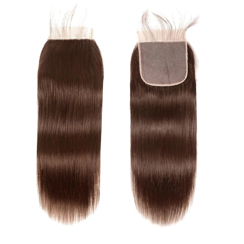 5x5 HD Lace Closure - Chocolate Brown Straight Human Hair with Natural Hairline | 16 Inch
