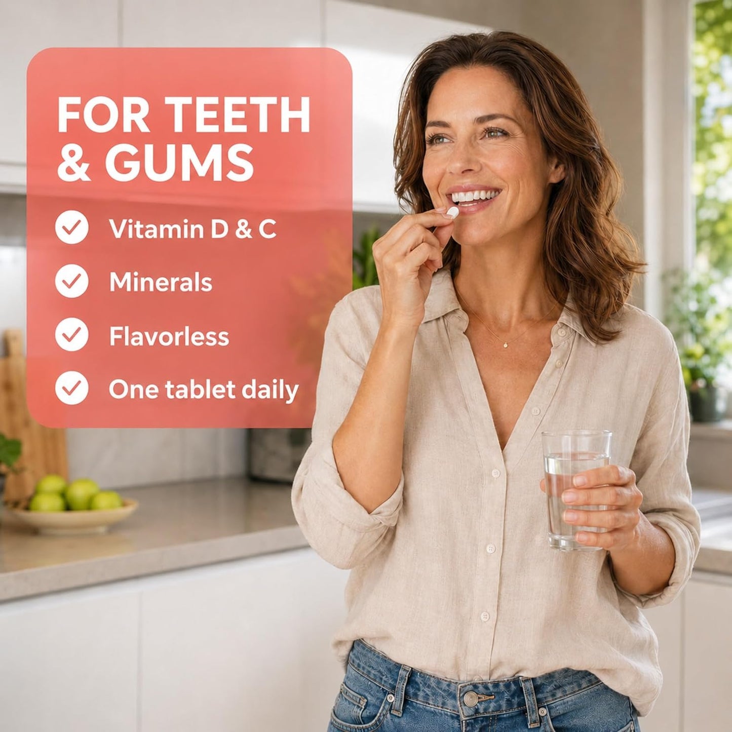 Daily Dental Multivitamin - Supports Teeth & Gum Health | 30 Tablets with High-Dose Vitamins A, C, D & B-Complex