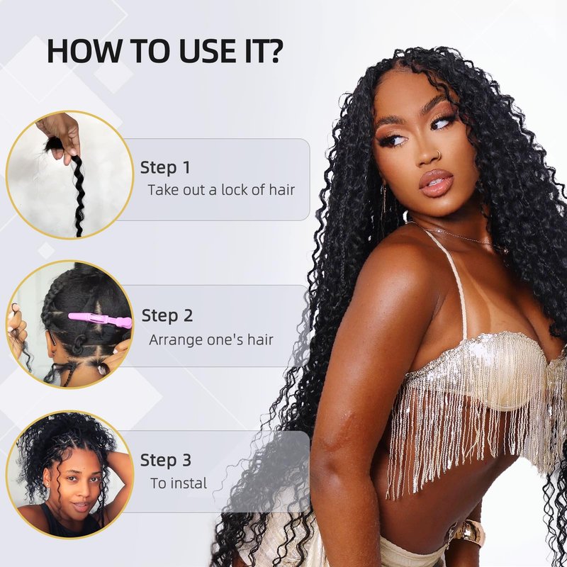 Human Braiding Hair for Boho Braids 100g 20 Inch Deep Wave Bulk Human Hair 100% Unprocessed 12A Brazilian Virgin Boho Hair for Braiding Knotless 2 Bundles/Pack Natural Color