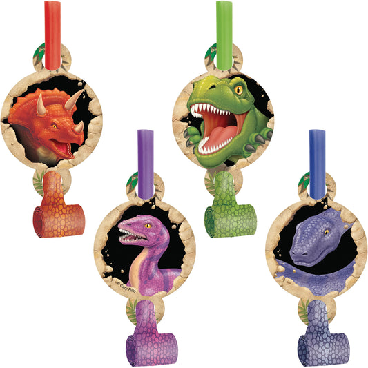 Creative Converting Dino Blast 8 Count Blow Out Noise Maker