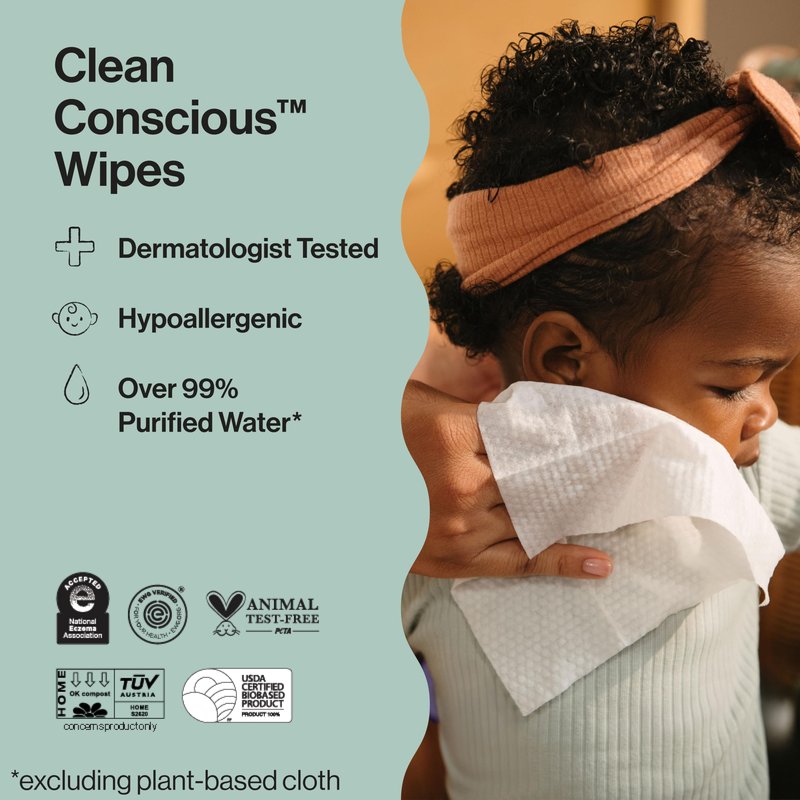 The Honest Company Hypoallergenic Multi-Use Baby Wipes for Sensitive Baby Skin, Balance Blues, 288 Count