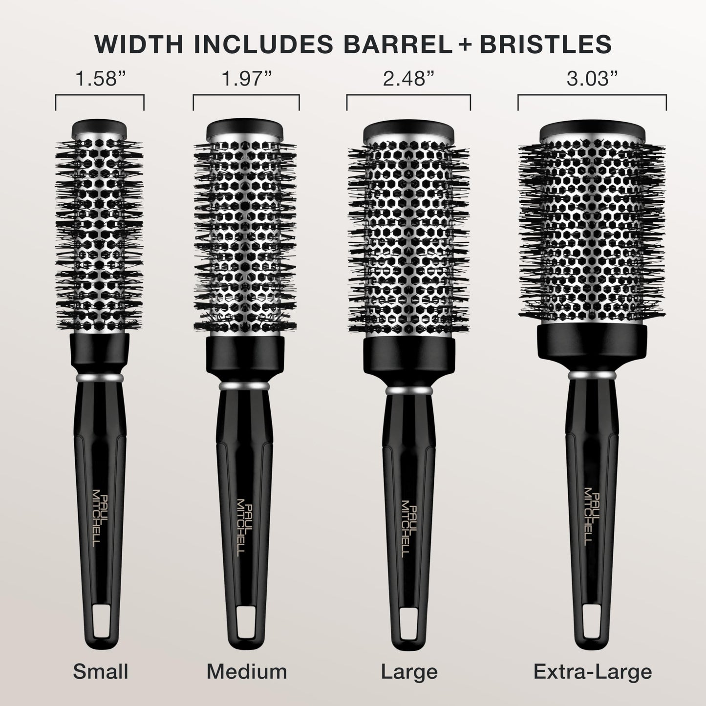 Paul Mitchell Pro Tools Express Ion Aluminum Round Brush, For Blow-Drying All Hair Types, Medium