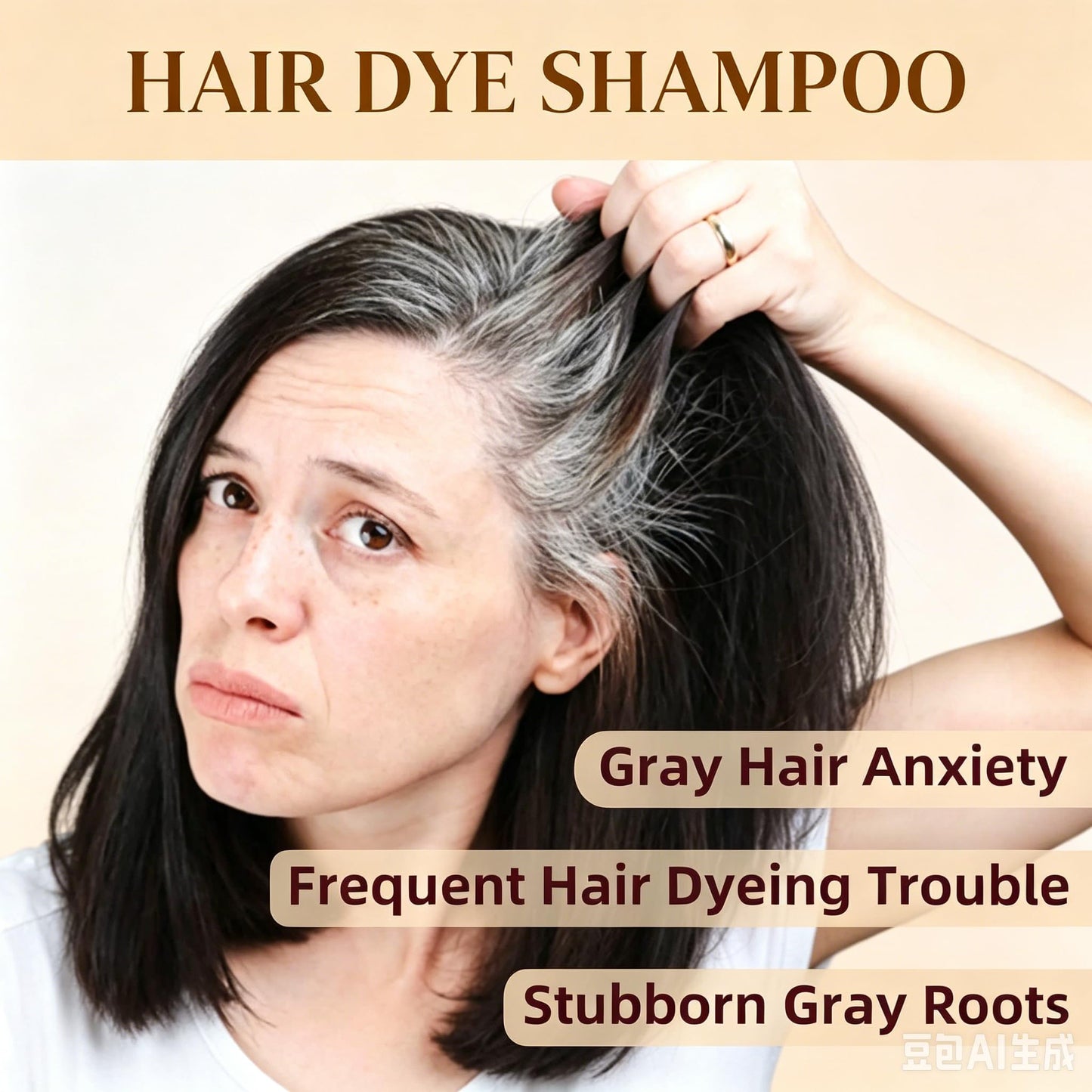 SHIHUANUO Black Hair Dye Shampoo for Gray Hair,100% Grey Coverage Easy to dye,long-lasting& Non-irritating,Hair Color for Women & Men/Ammonia-Free 500ml