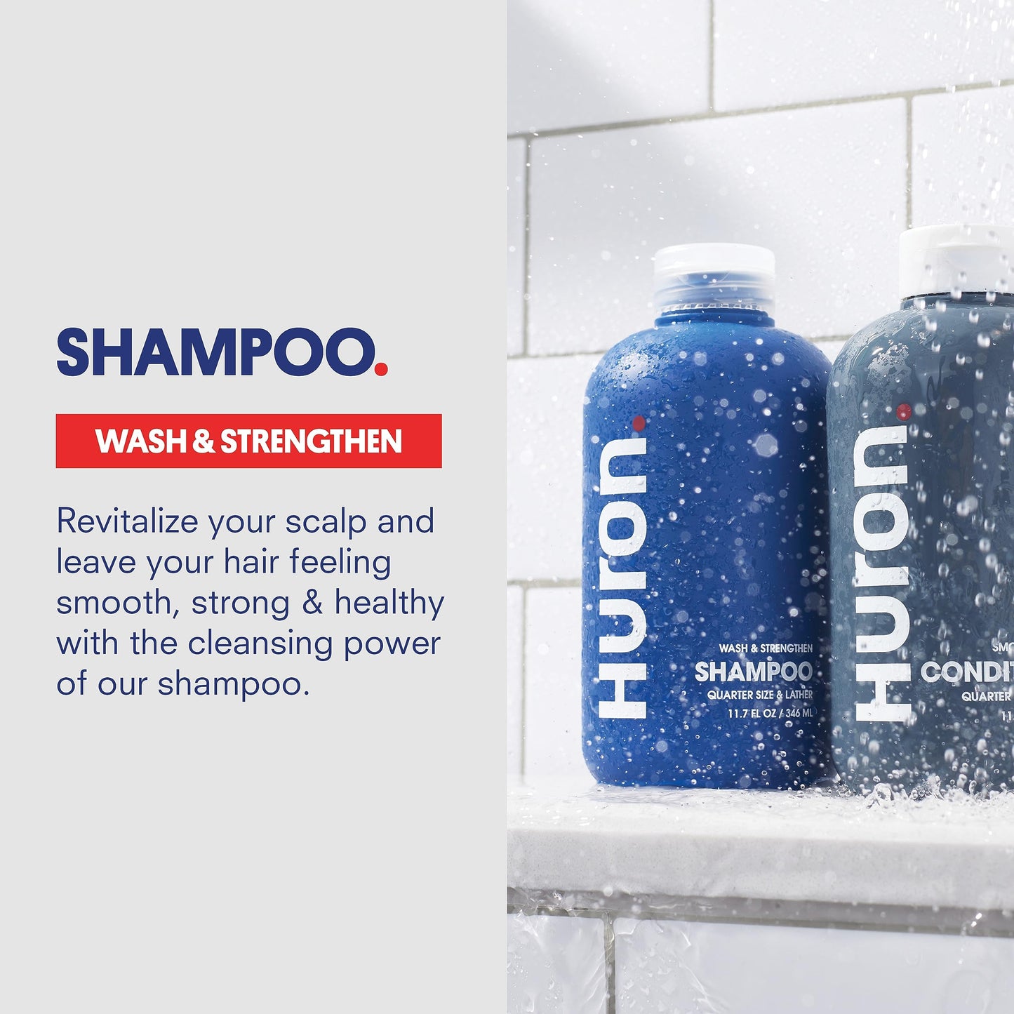 Huron Hair Duo for Men and Women - Shampoo & Conditioner Set with Citrus + Juniper Scent, Hydrating & Strengthening Hair Wash & Frizz Control Treatment, Phthalate-Free, Non-Toxic, 12 Fl Oz (Pack of 2)