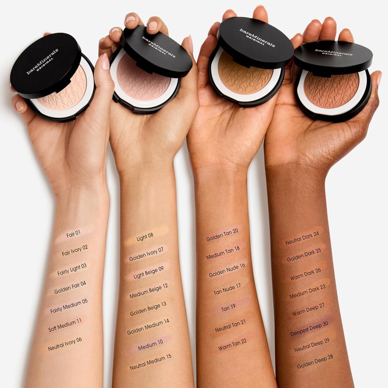 bareMinerals Original Pressed Powder Foundation - Talc-Free, SPF 15, Luminous Finish | Vegan, Buildable Coverage