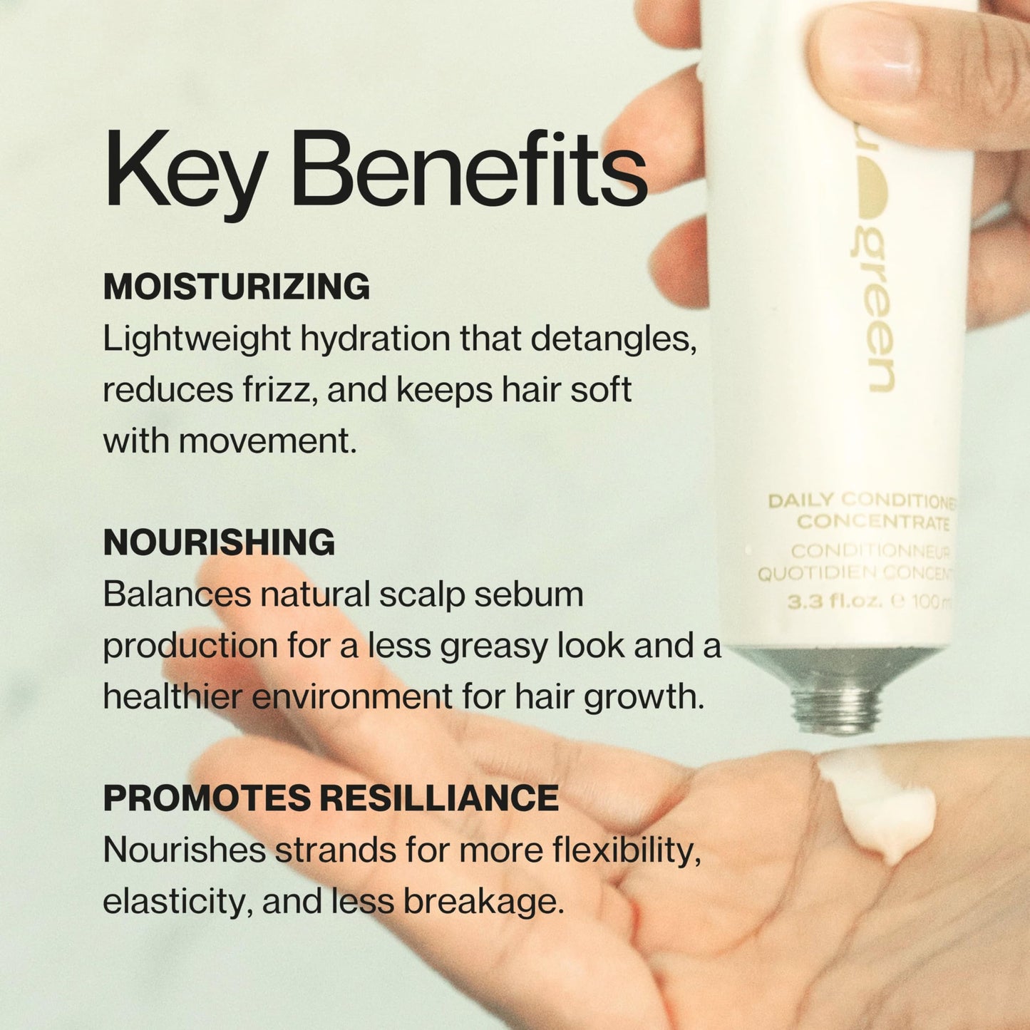 BLU & GREEN Daily Conditioner Concentrate - Cream Conditioner for All Hair Types - Detangles & Hydrates - Coconut, Jojoba & Inulin - Sulfate-Free, Paraben-Free - Vegan & Cruelty Free, 100mL