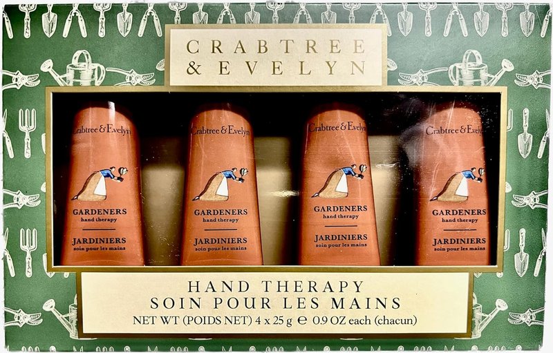 Crabtree & Evelyn Hand Therapy - Moisturizing Cream 4-Pack | 0.9 oz Each - Ideal for Gardeners