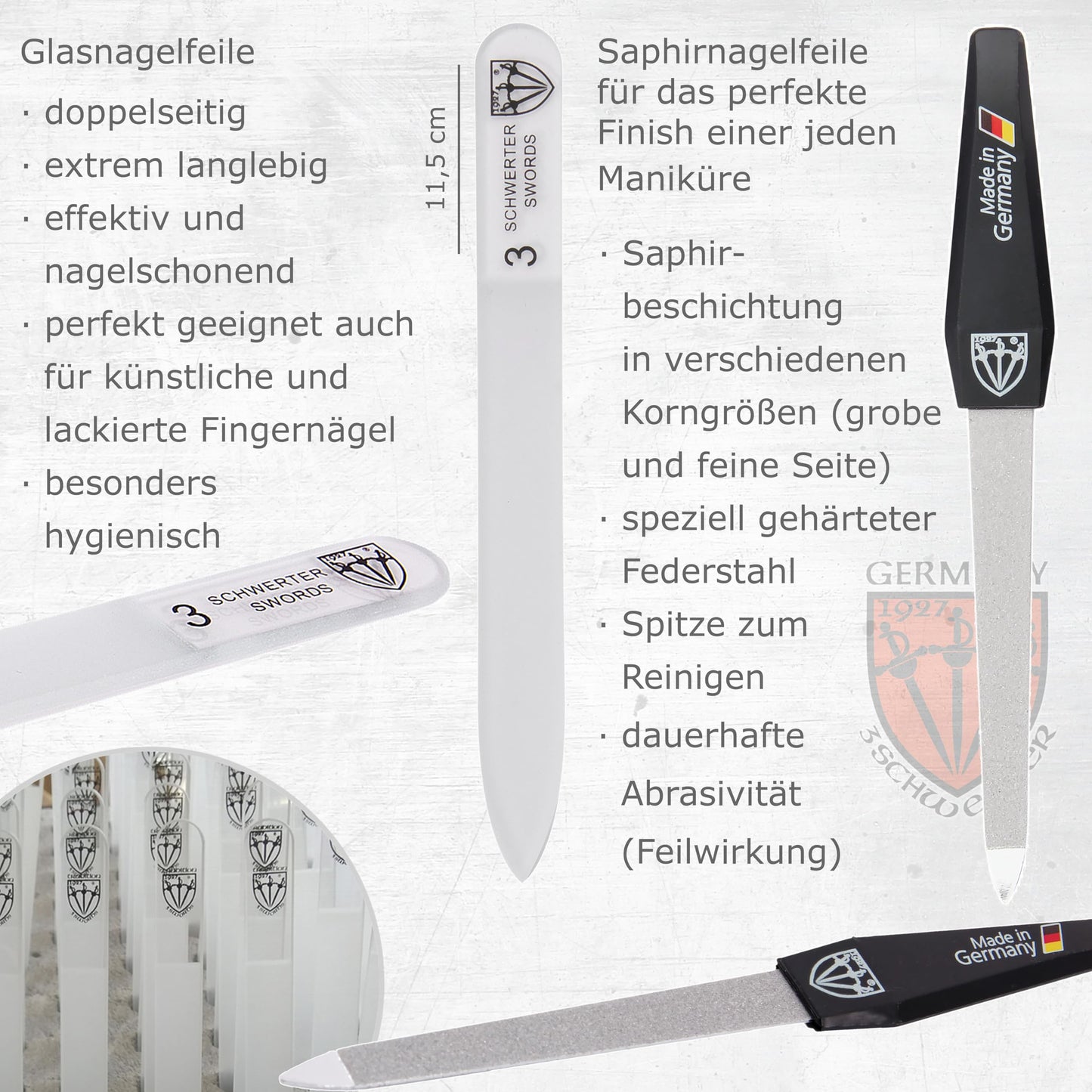 3 Swords Germany Solingen Manicure Pedicure Set Nail Care Kit Made in Germany
