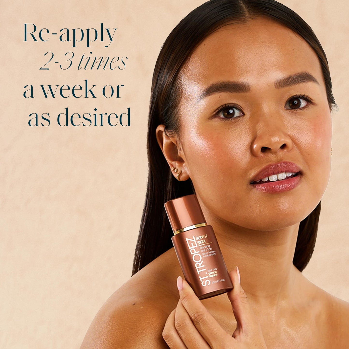 St.Tropez Sunlit Skin Bronzing Tint and Liquid Bronzer For Face & Skin, Creates A Sun-Kissed Glow with Hyaluronic acid, 1 FL OZ