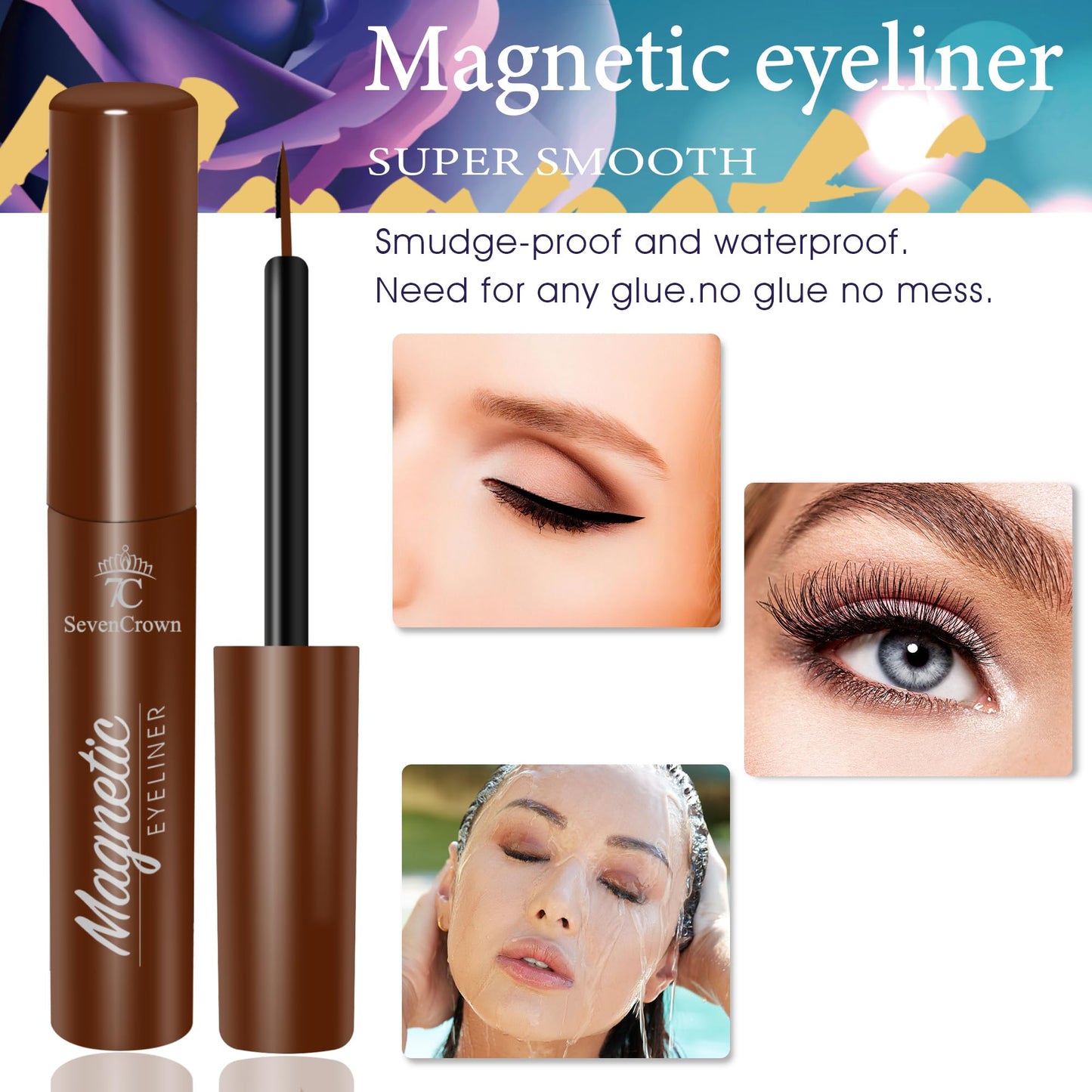 MENAKA Magnetic Lashes Nautral Looking False Eyelashes Russian Strip Lashes Mink Wispy Fluffy Lashes Pack D Curl Thick Full Volume Cat Eye Lashes 10 Pairs（2 black+2 brown)