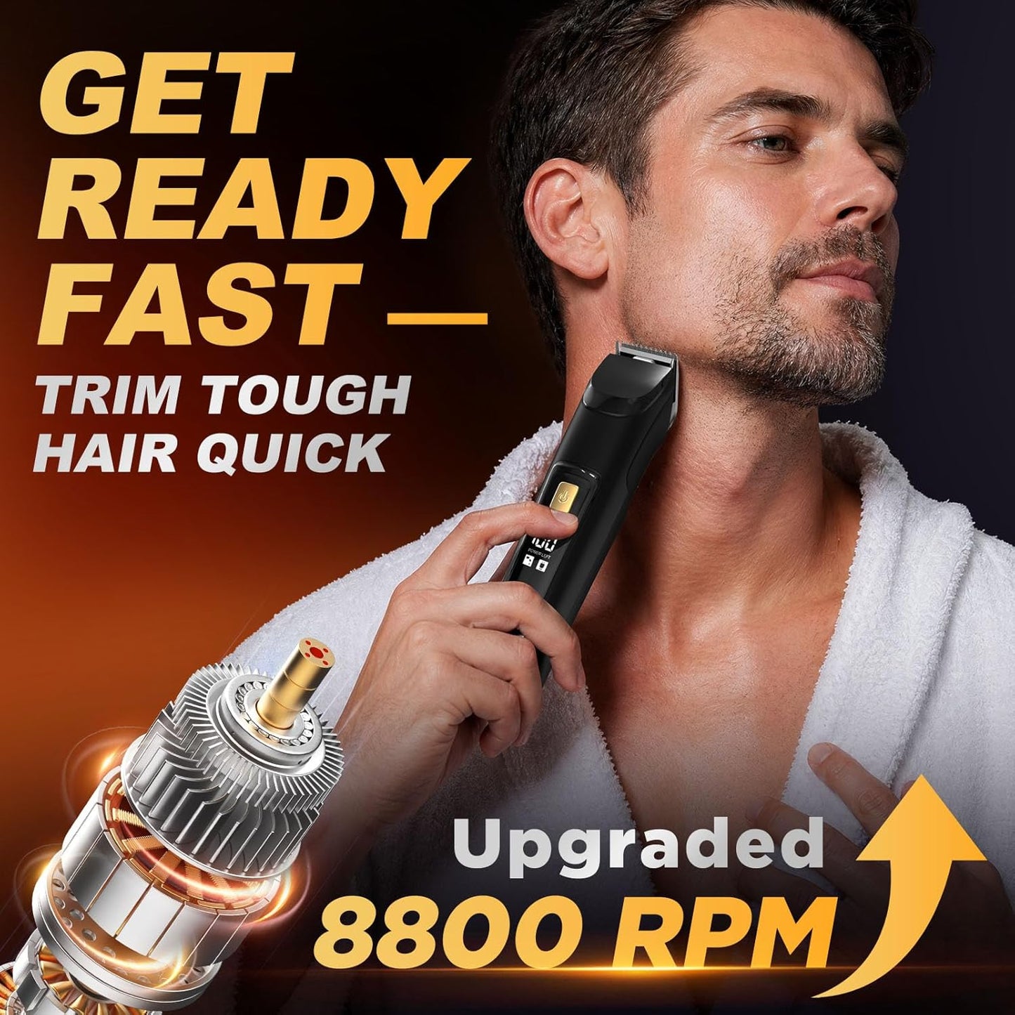 Beard Trimmer for Men - All-in-One Waterproof Electric Grooming Kit | Rechargeable Hair Clipper & Nose Trimmer