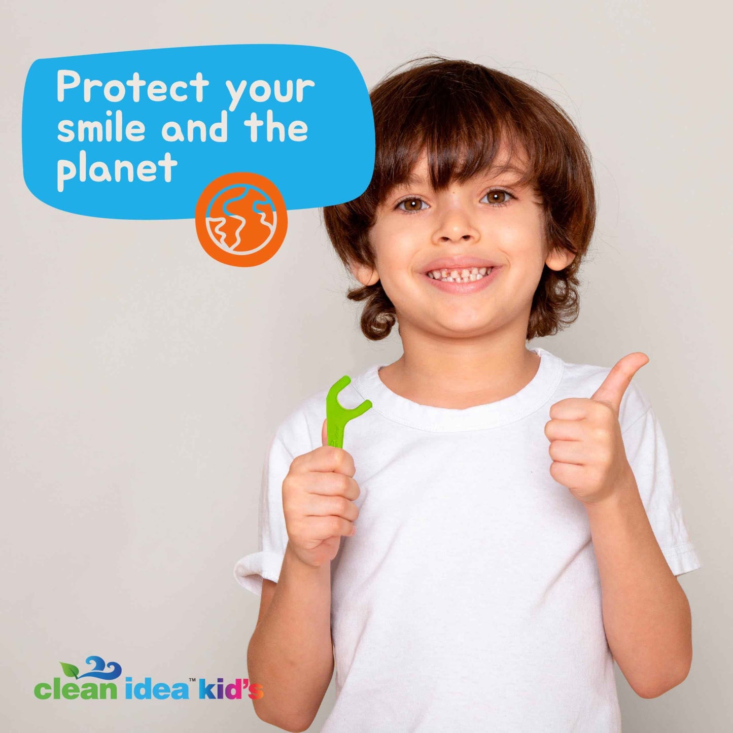 Clean Idea Kids EcoFlossers 200ct, Easy to Hold Kids Flossers, Fun & Colorful Kid Flossers, Natural Kid Floss, Plastic Free Biodegradable Floss Picks, Toddler Flosser Stick