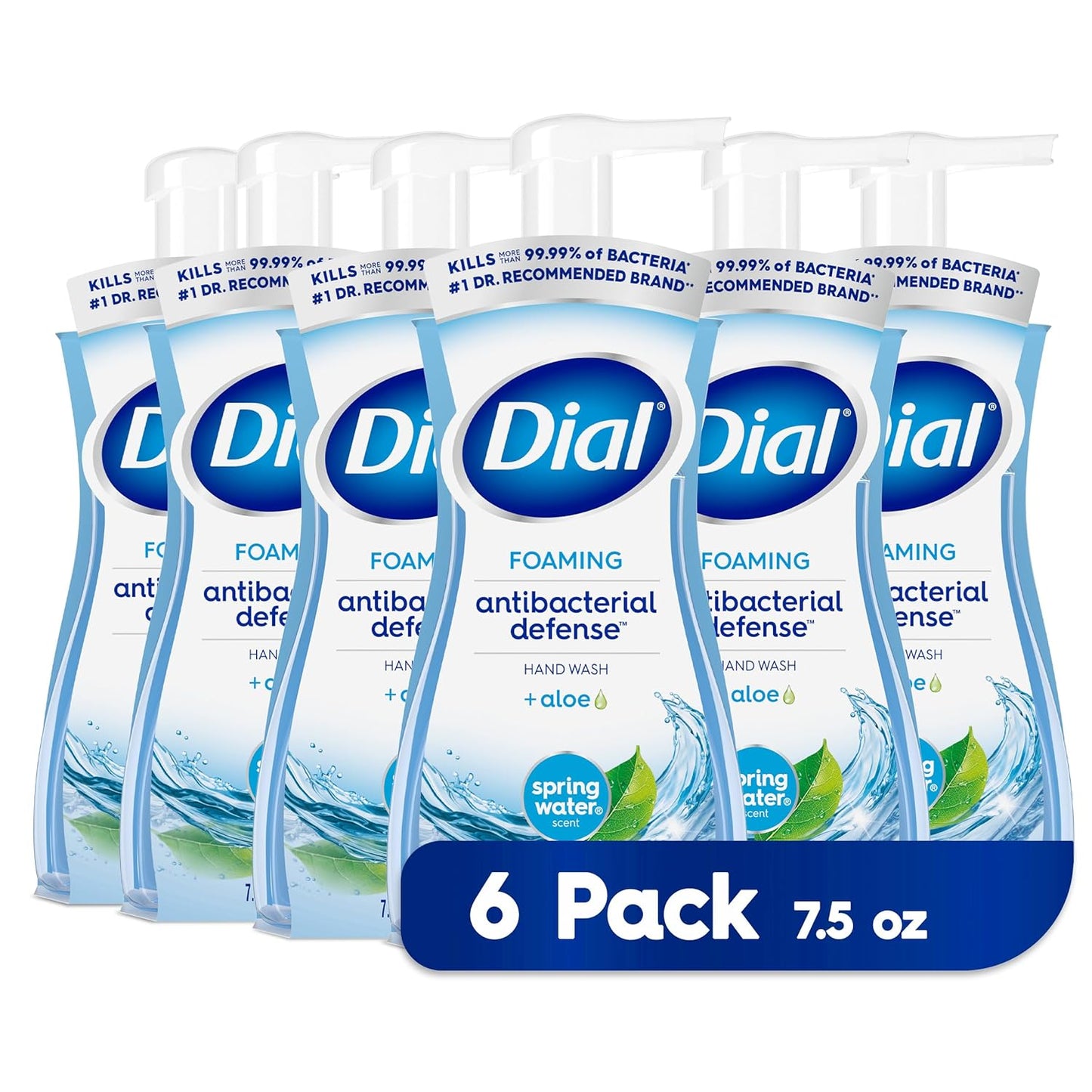 Dial Antibacterial Foaming Hand Wash & Liquid Soap Set | Spring Water, 7.5 fl oz & 11 fl oz