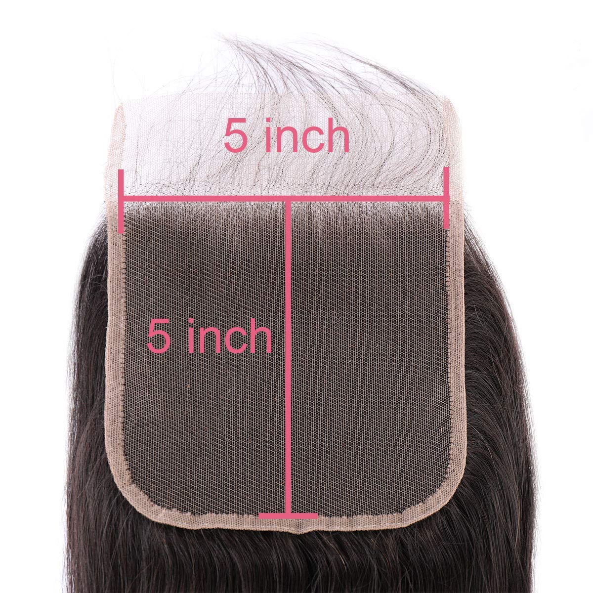 5x5 Transparent Lace Closure Hair Closure Invisible Lace Closure 10A Brazilian Virgin Remy Human Hair Frontal Closure Human Hair Extensions Pre Plucked (5x5 lace closure straight, 16 inch)